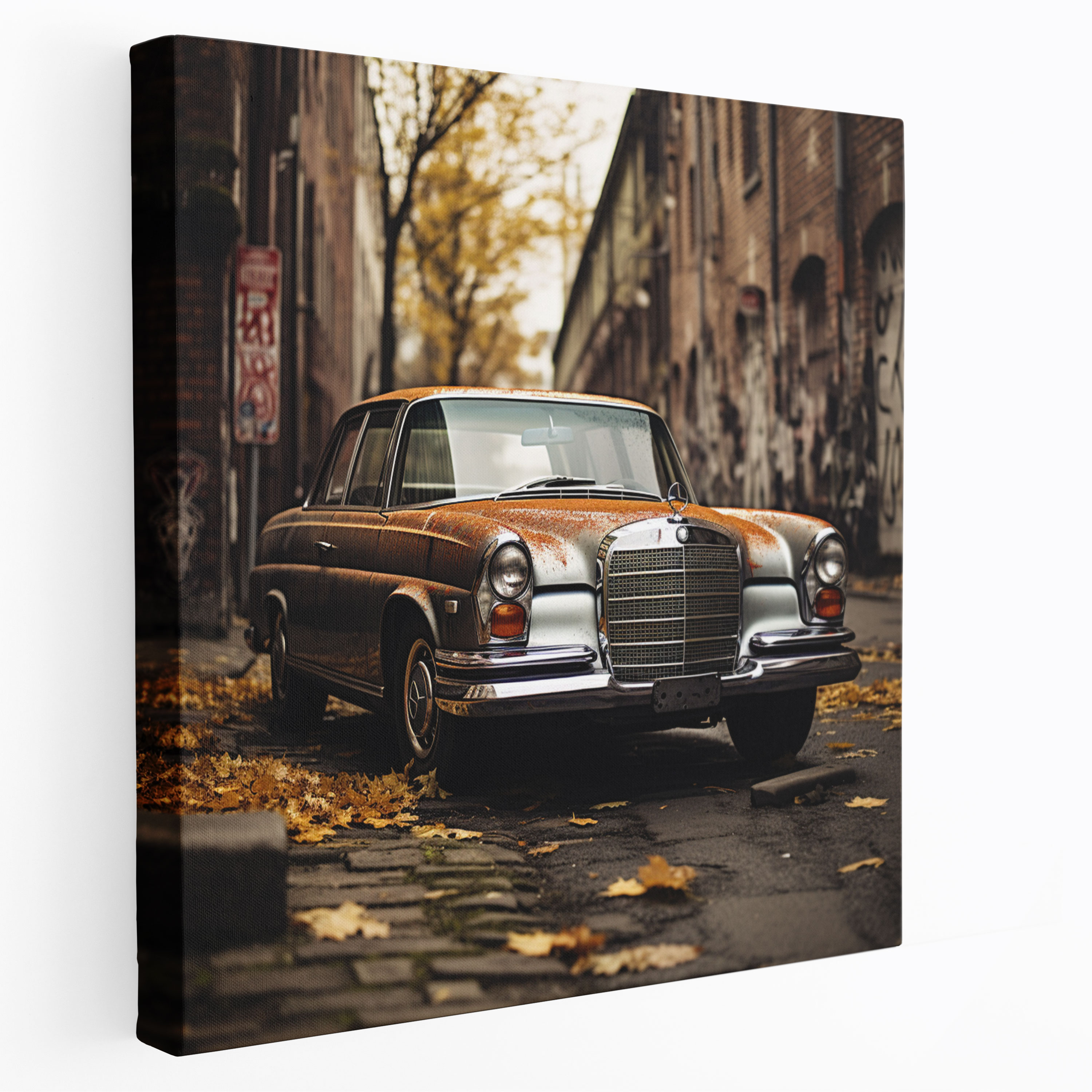 Mercedes Canvas Print - Grunge-Style Photography - Wall Art - Mercedes, Wall Art, Nostalgia, Canvas Wall Art