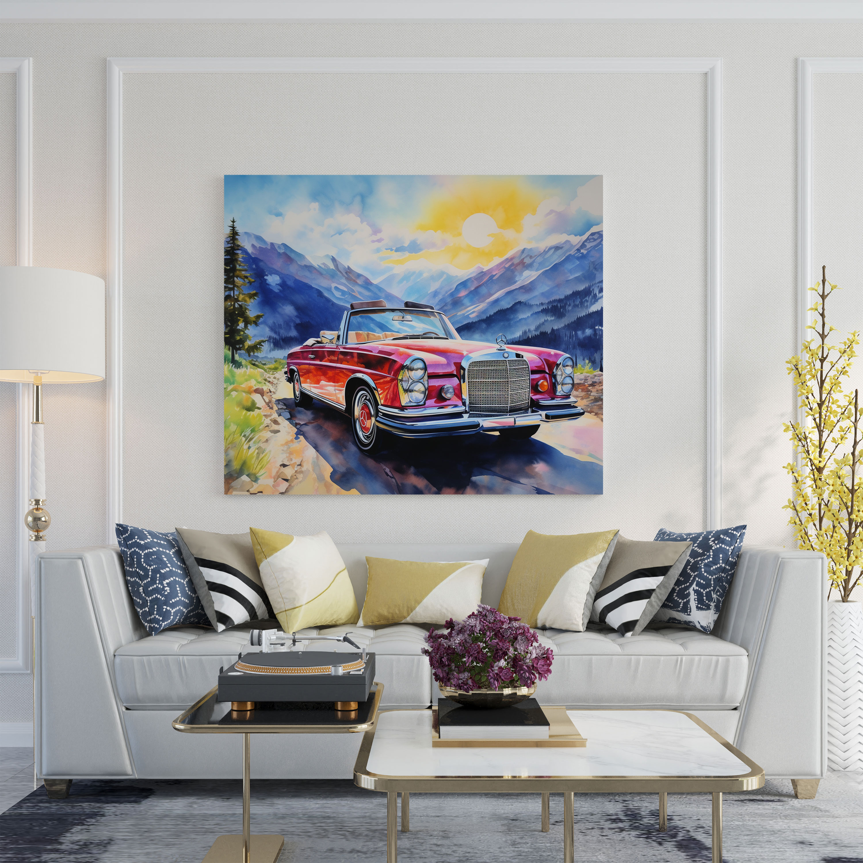 Mercedes Wall Art - Watercolor Painting - Home Decoration - Mercedes, Wall Decoration, Artistic Flair, Mercedes