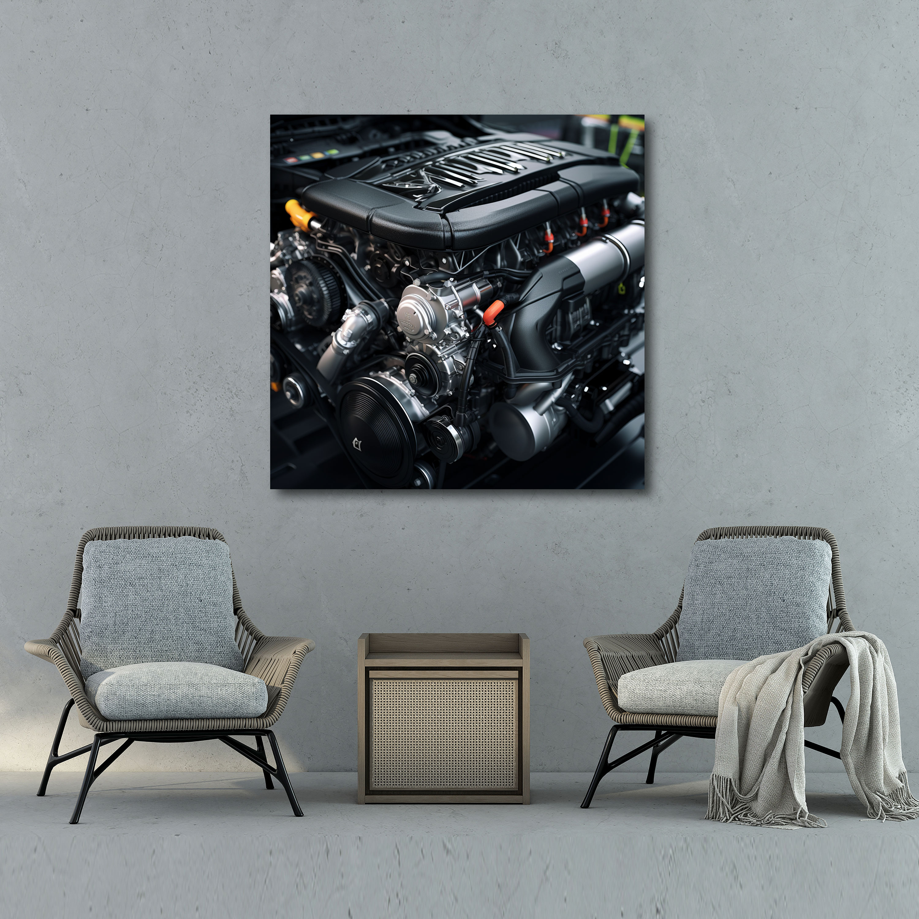 Mercedes Leinwandbild - Fotorealistische Darstellung - Wanddekoration - Eleganz