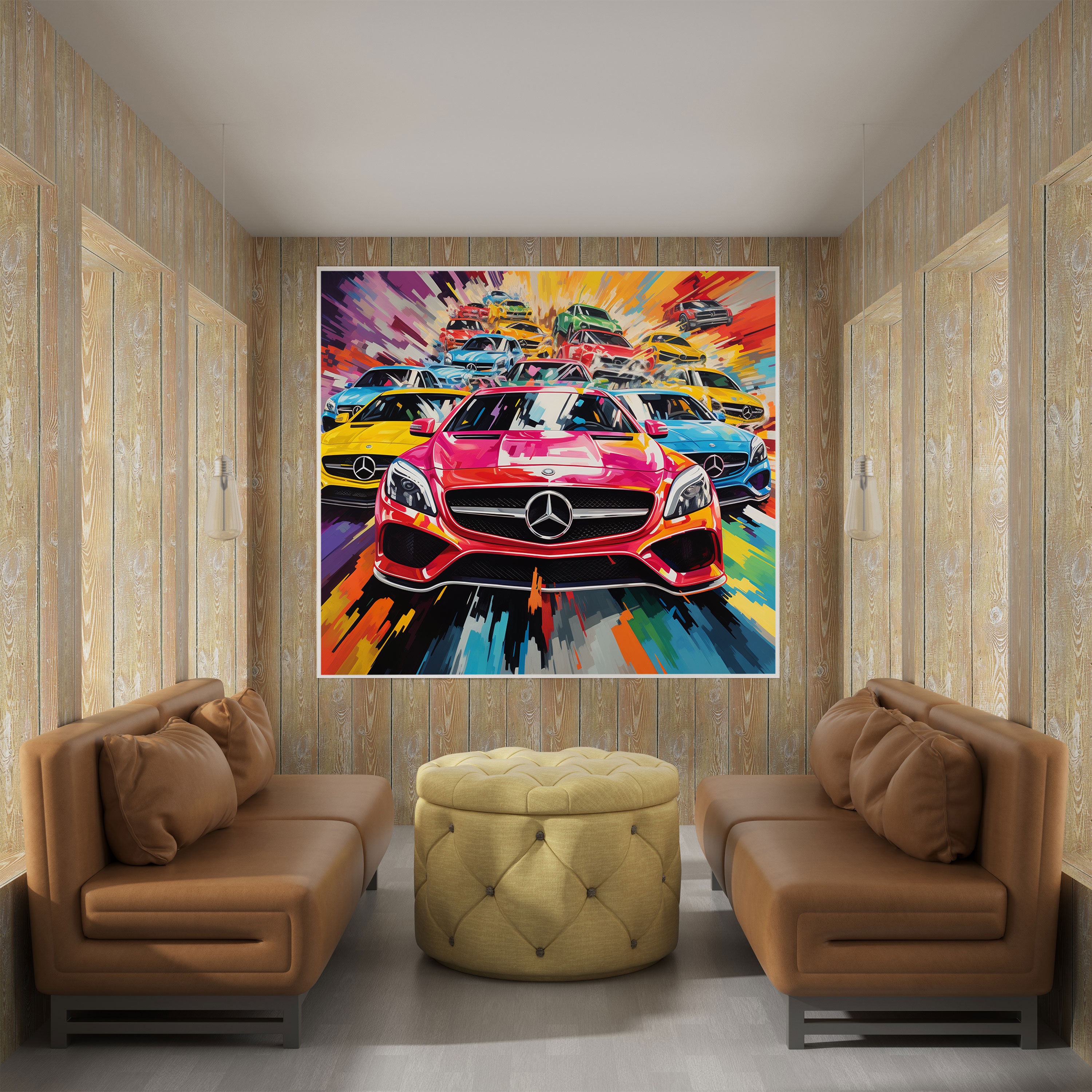 Mercedes Wall Art - Pop Art Illustration - Home Decoration - Mercedes, Wall Decoration, Canvas, Energy
