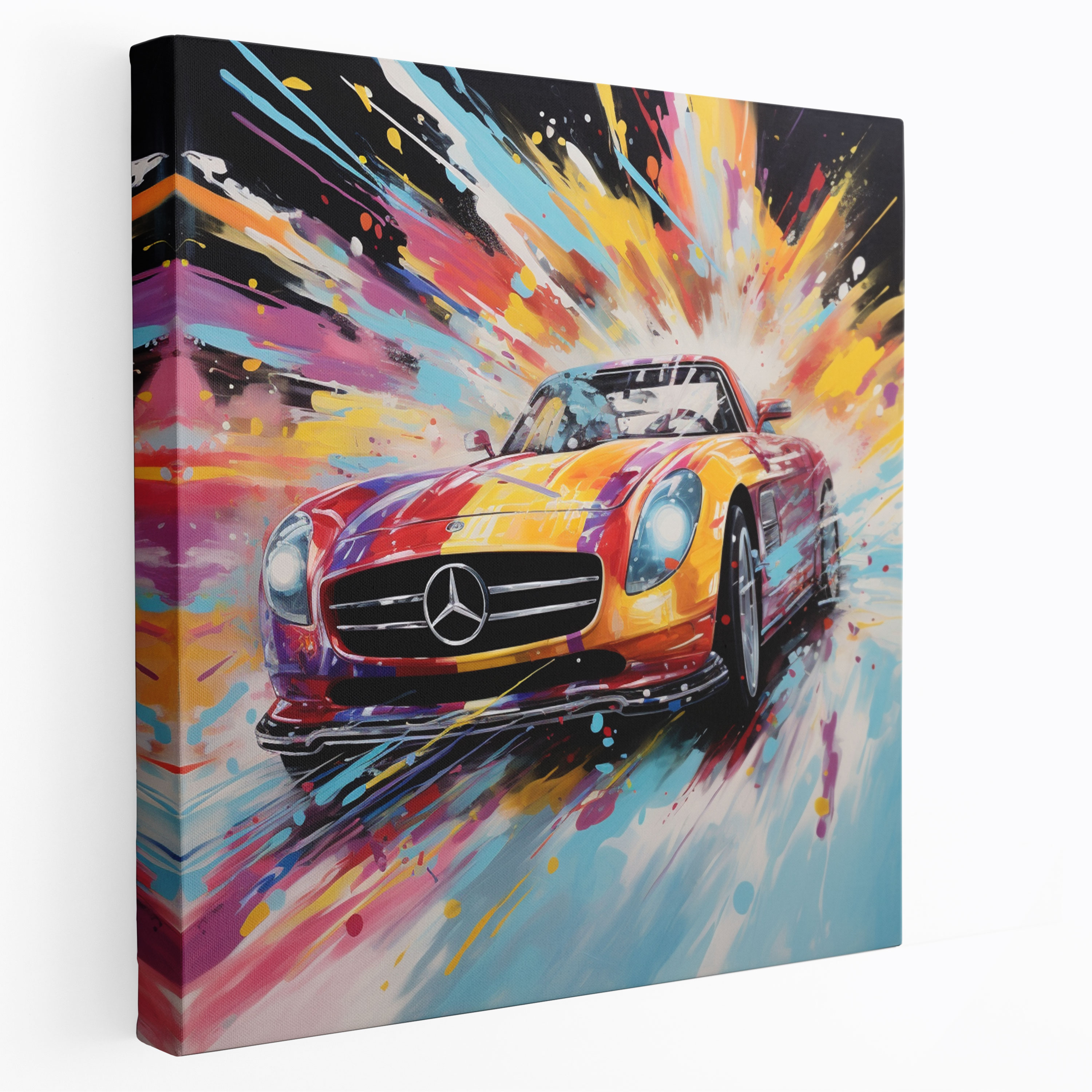 Mercedes Wall Decoration - Abstract Expressionist Painting - Canvas Print - Mercedes, Mercedes, Wall Art, Adrenaline