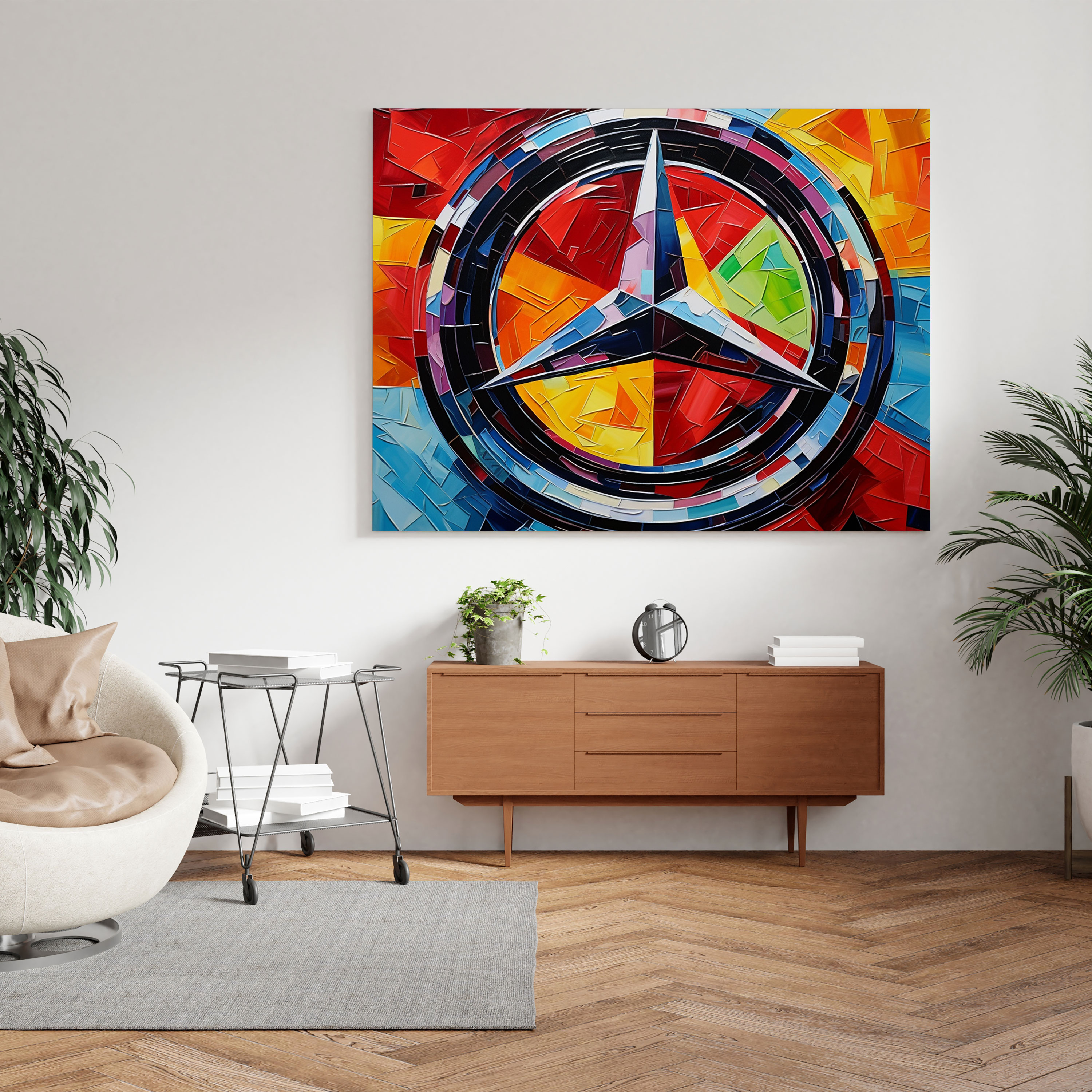Mercedes Wall Art - Rich And Bold Emblem - Mercedes, Canvas Wall Art, Home Decoration, Elegant