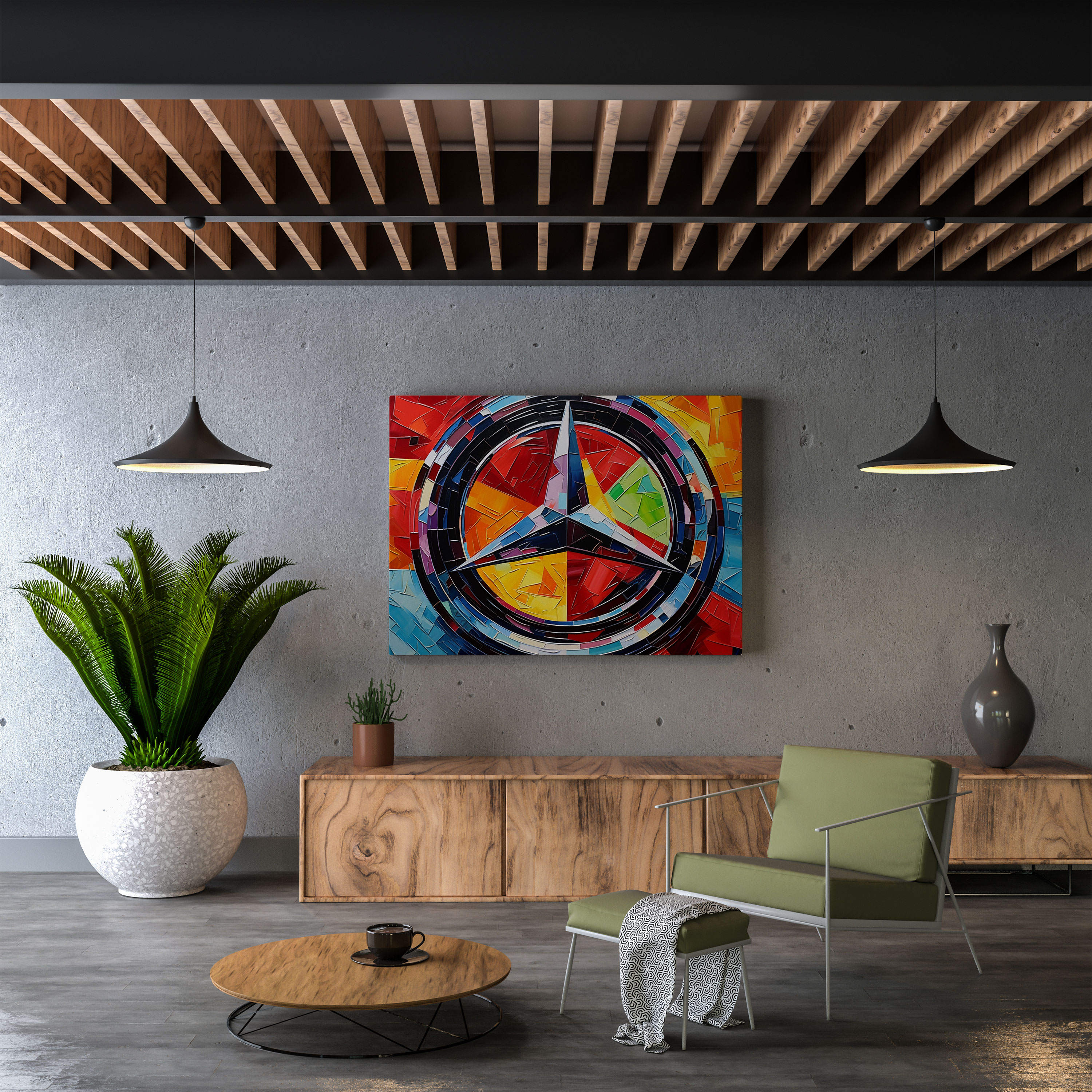 Mercedes Wall Art - Rich And Bold Emblem - Mercedes, Canvas Wall Art, Home Decoration, Elegant