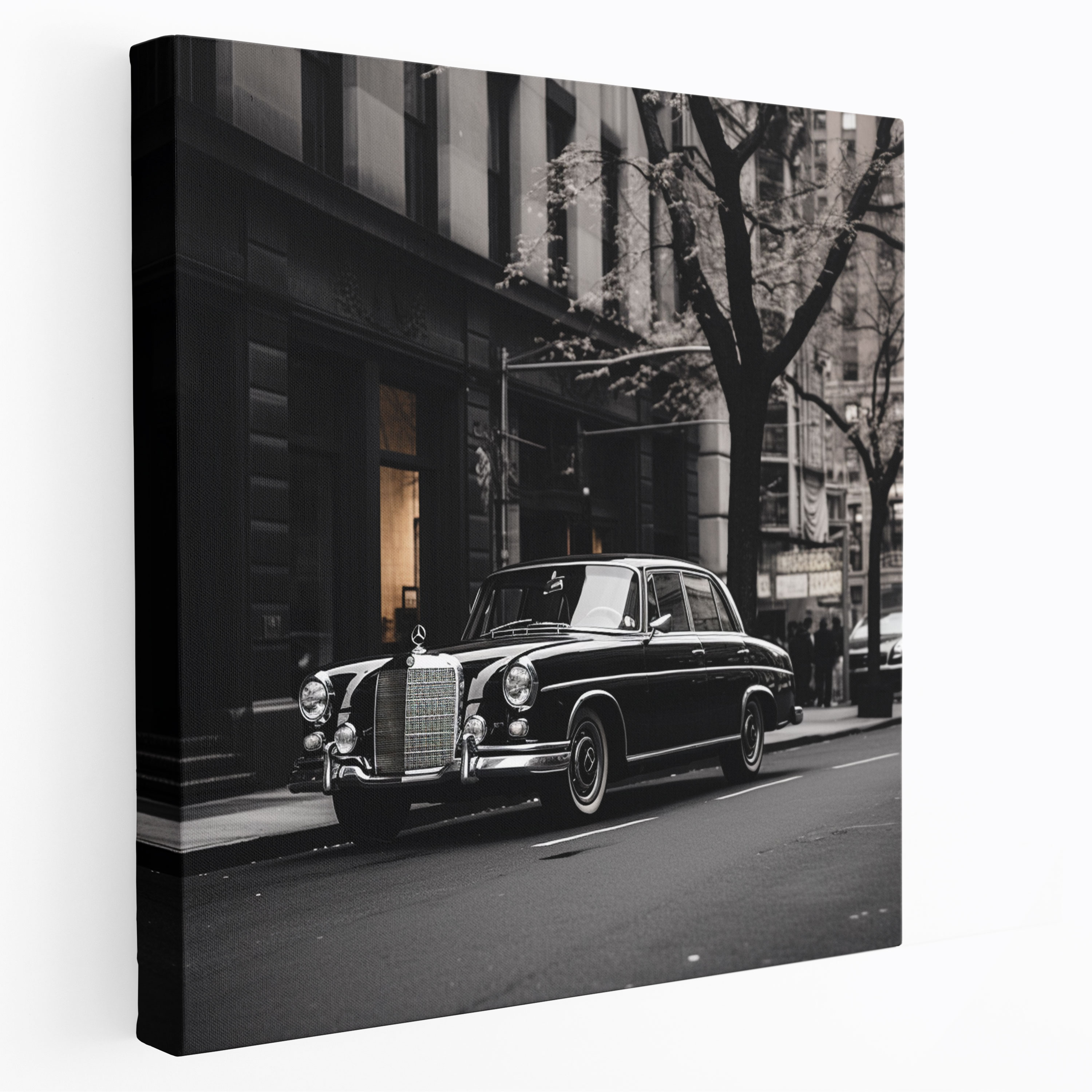 Mercedes Canvas Print - Sophisticated City Sedan - Mercedes, Canvas Print, Canvas Wall Art, Timeless