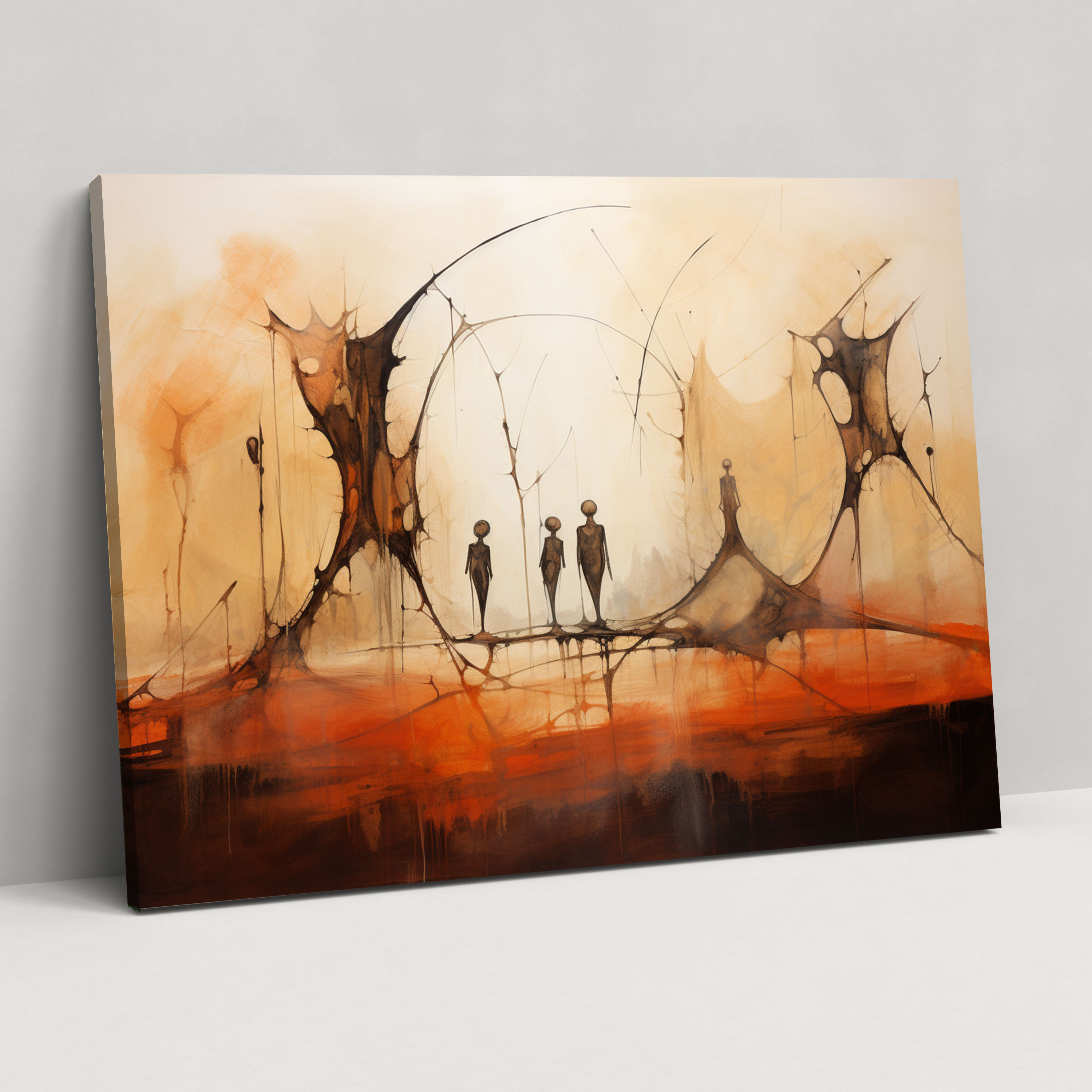 Mesolithic Canvas Print - Abstract Art Depicting Interconnectedness Of Nature And Human Existence - Mesolithic, Nature, Mesolithic, Canvas Wall Art