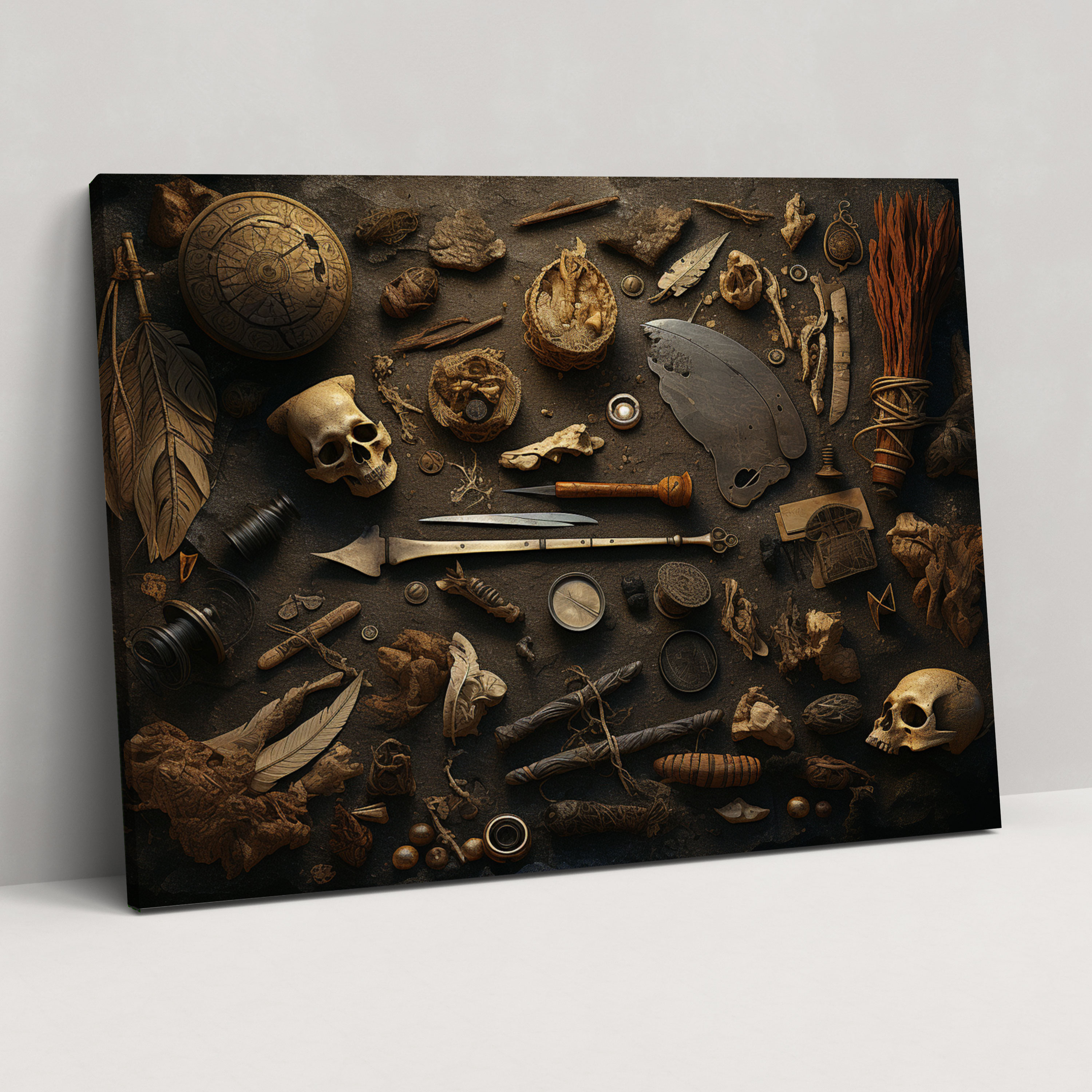 Mesolithic Wall Decoration - Ancient Tools And Artifacts Artwork - Mesolithic, Craftsmanship, Mesolithic, Artifacts