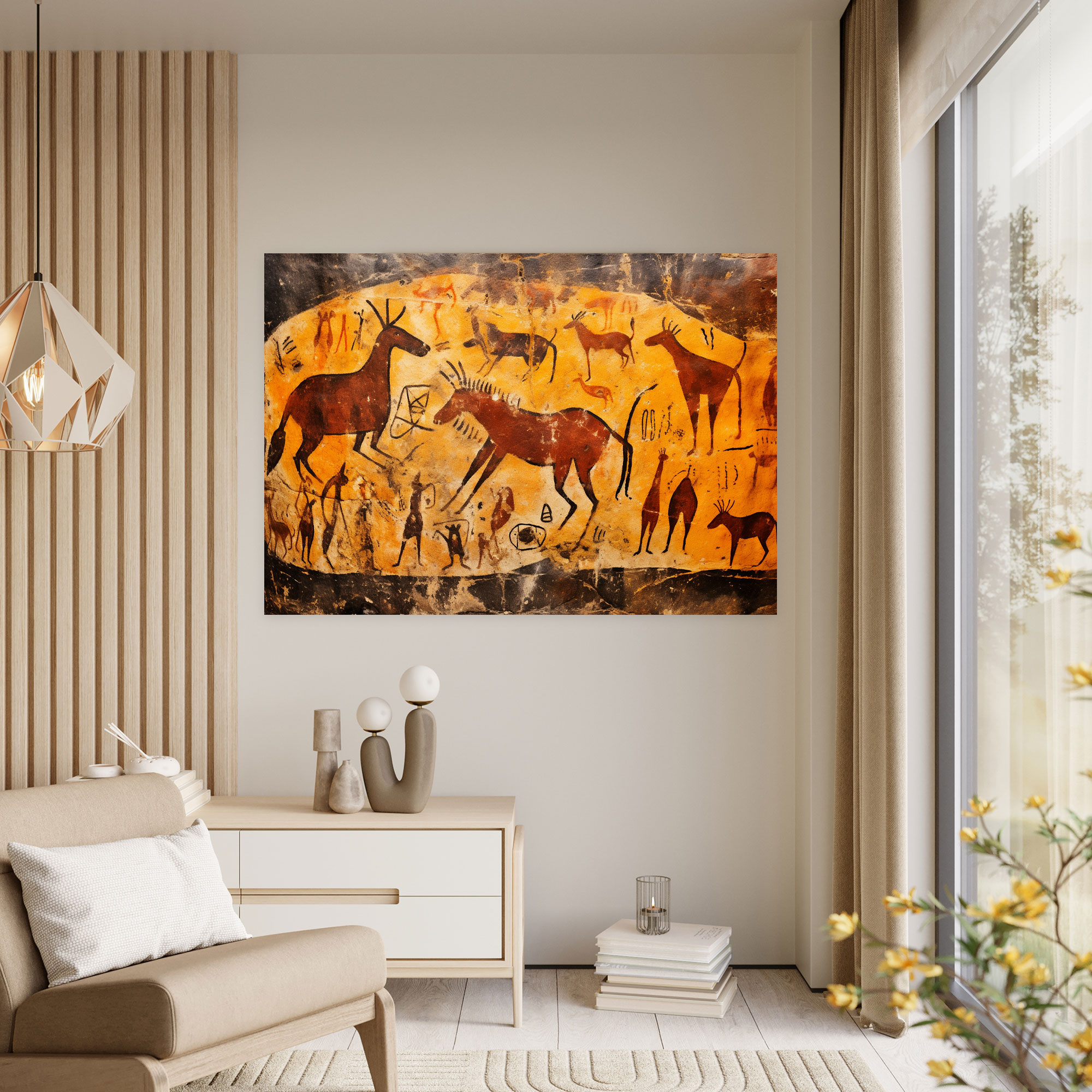 Mesolithic Cave Paintings Canvas Print - Mesolithic, Home Decoration, Canvas, Canvas Wall Art