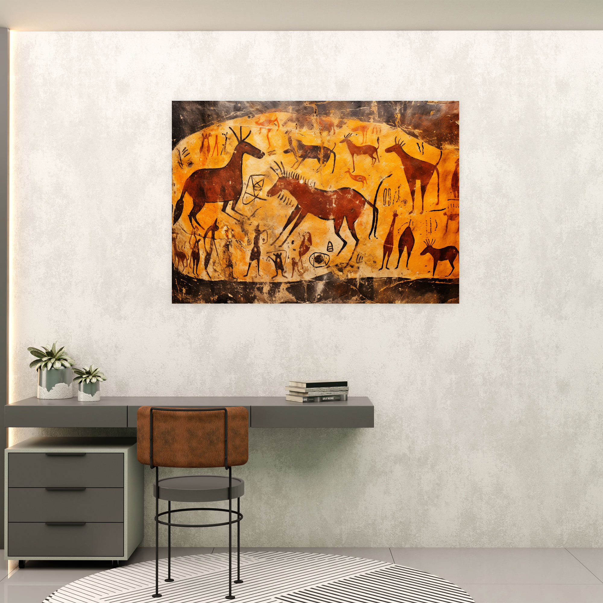 Mesolithic Cave Paintings Canvas Print - Mesolithic, Home Decoration, Canvas, Canvas Wall Art