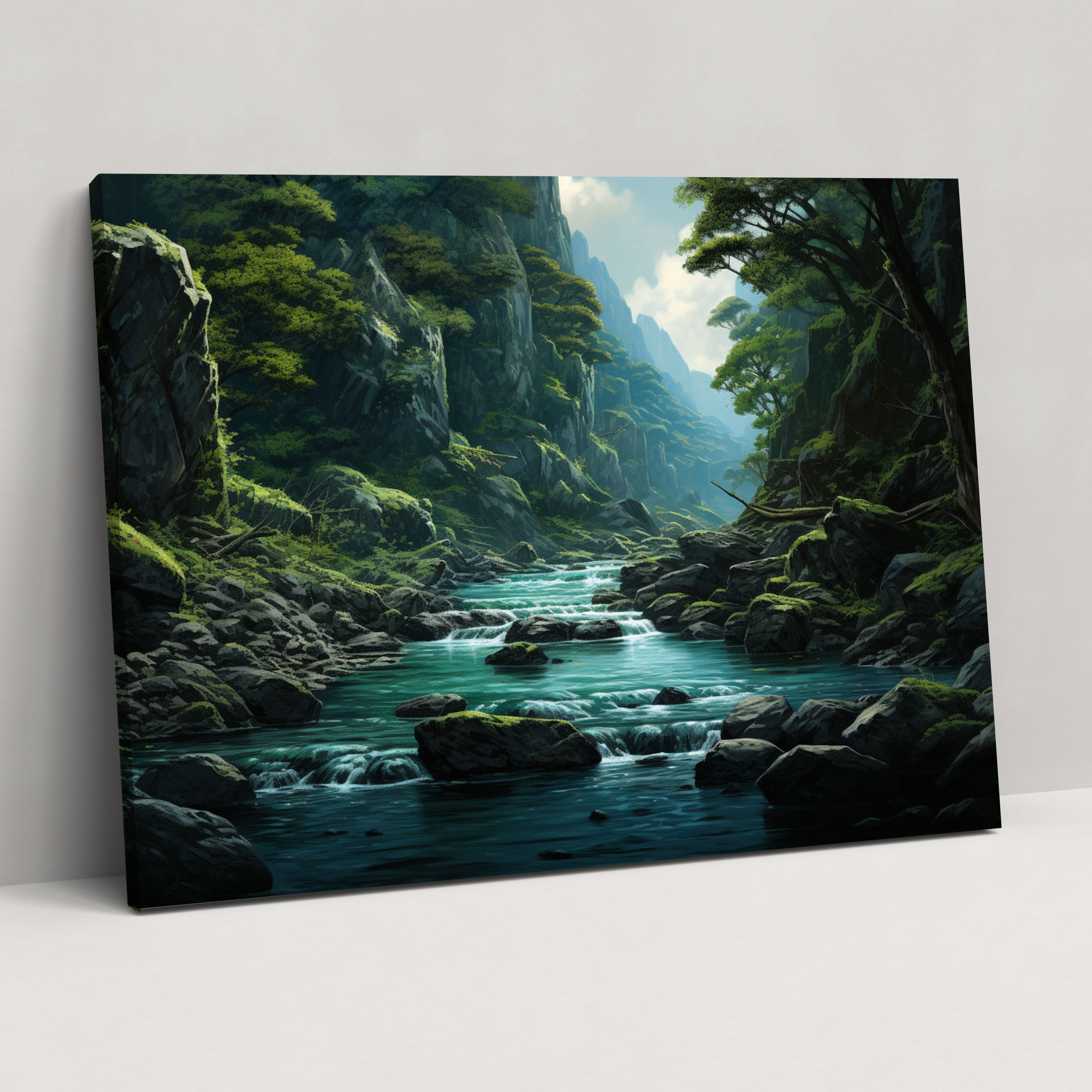 Mesolithic Landscape Wall Decoration - Mesolithic, Canvas Wall Art, Canvas Print, Serene Rivers