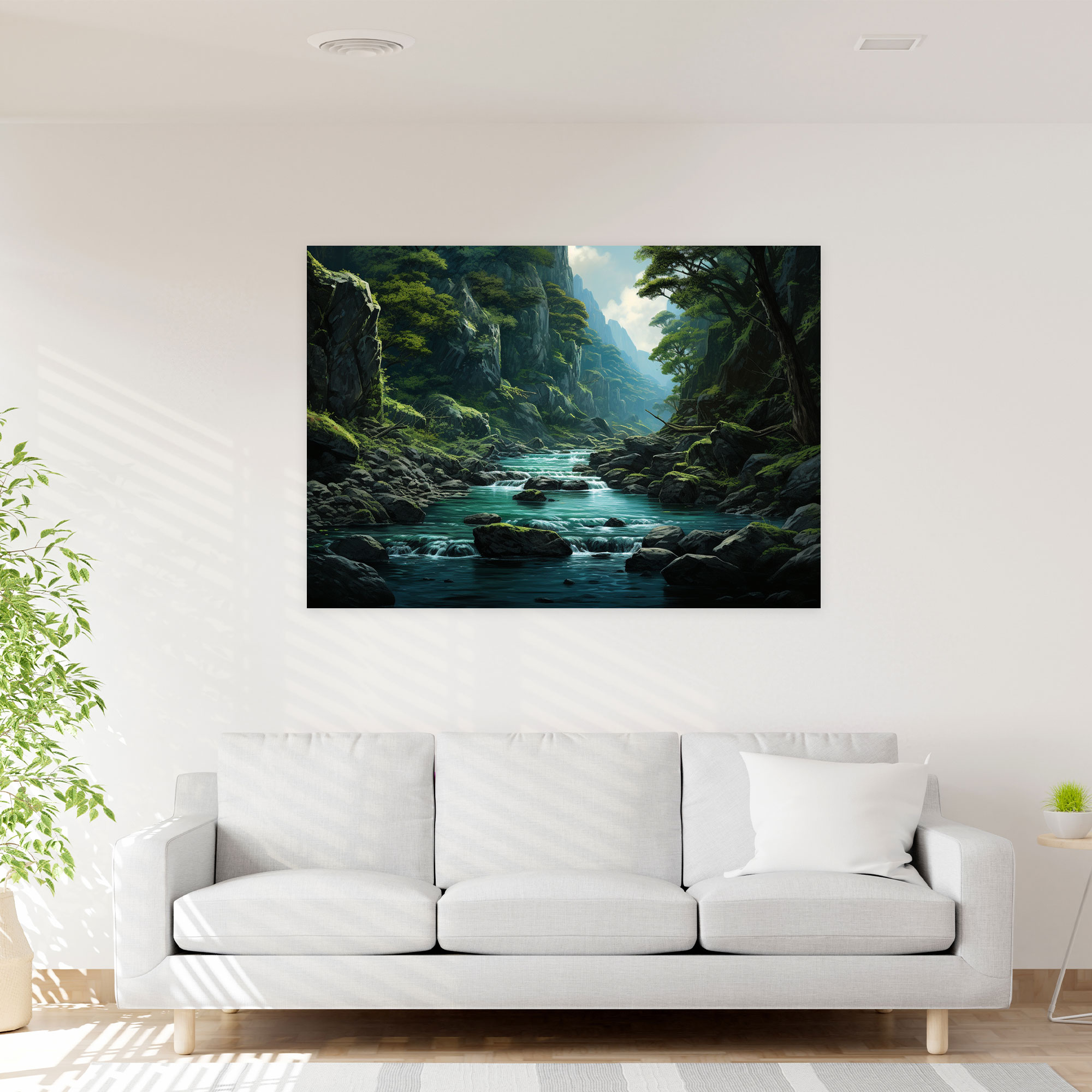 Mesolithic Landscape Wall Decoration - Mesolithic, Canvas Wall Art, Canvas Print, Serene Rivers