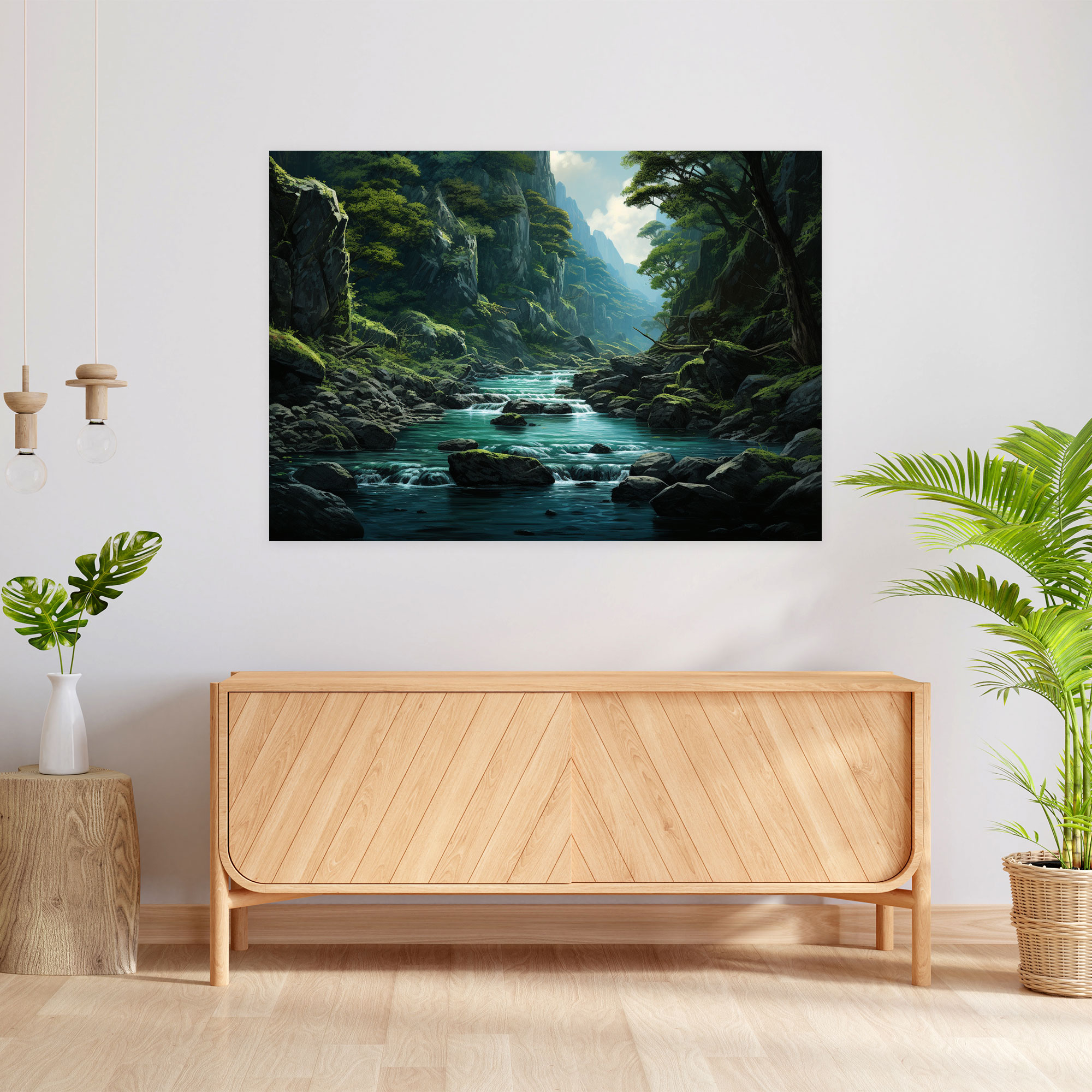 Mesolithic Landscape Wall Decoration - Mesolithic, Canvas Wall Art, Canvas Print, Serene Rivers