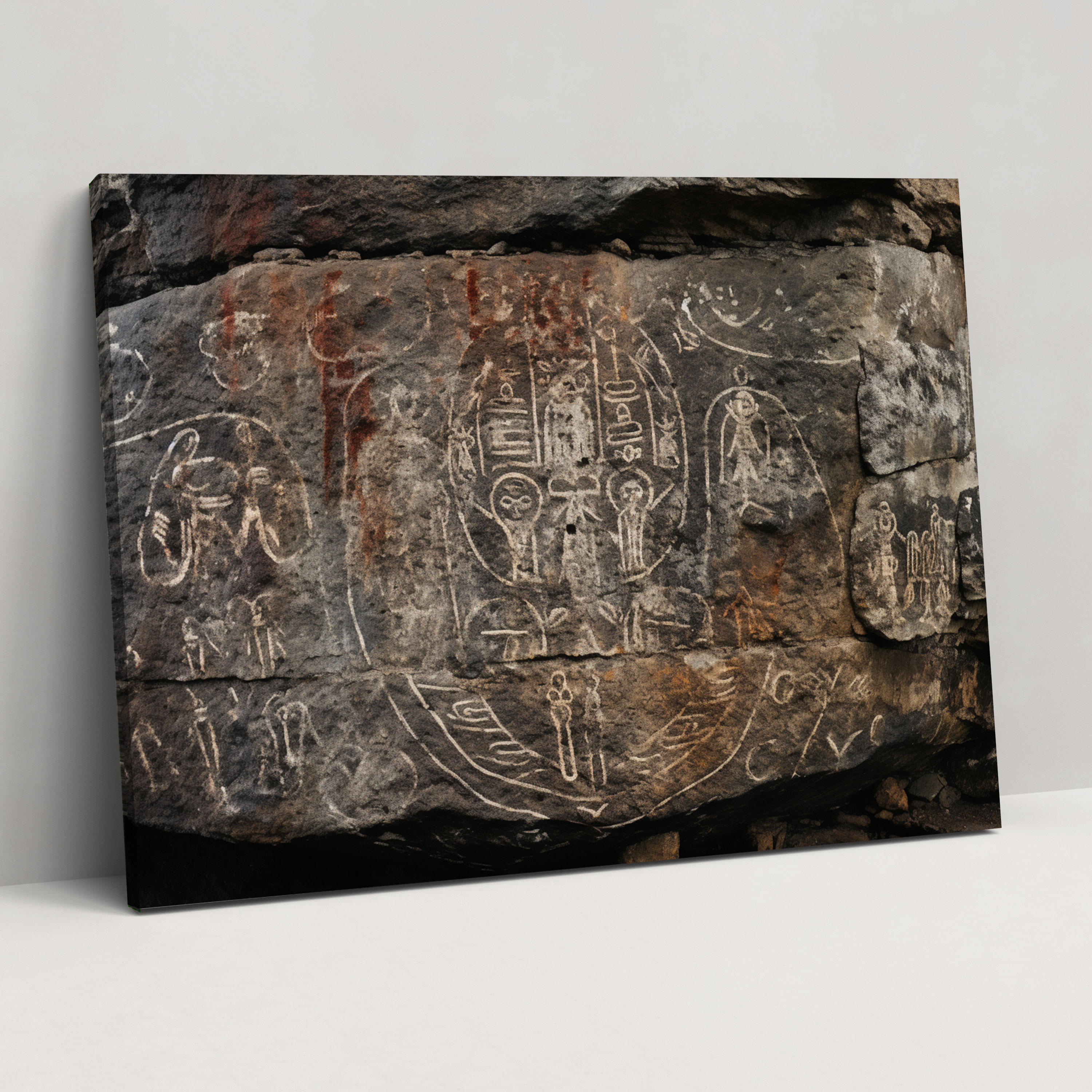 Mesolithic Rock Carvings Canvas Print - Mesolithic, Mesolithic, Canvas Print, Canvas Wall Art