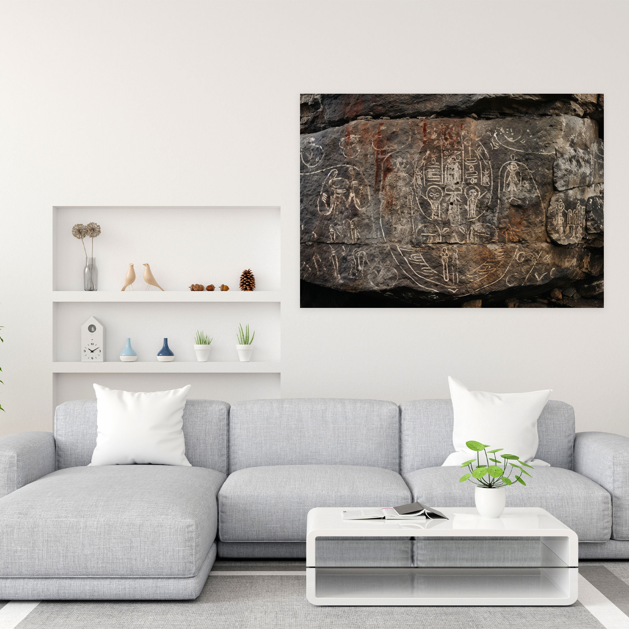 Mesolithic Rock Carvings Canvas Print - Mesolithic, Mesolithic, Canvas Print, Canvas Wall Art