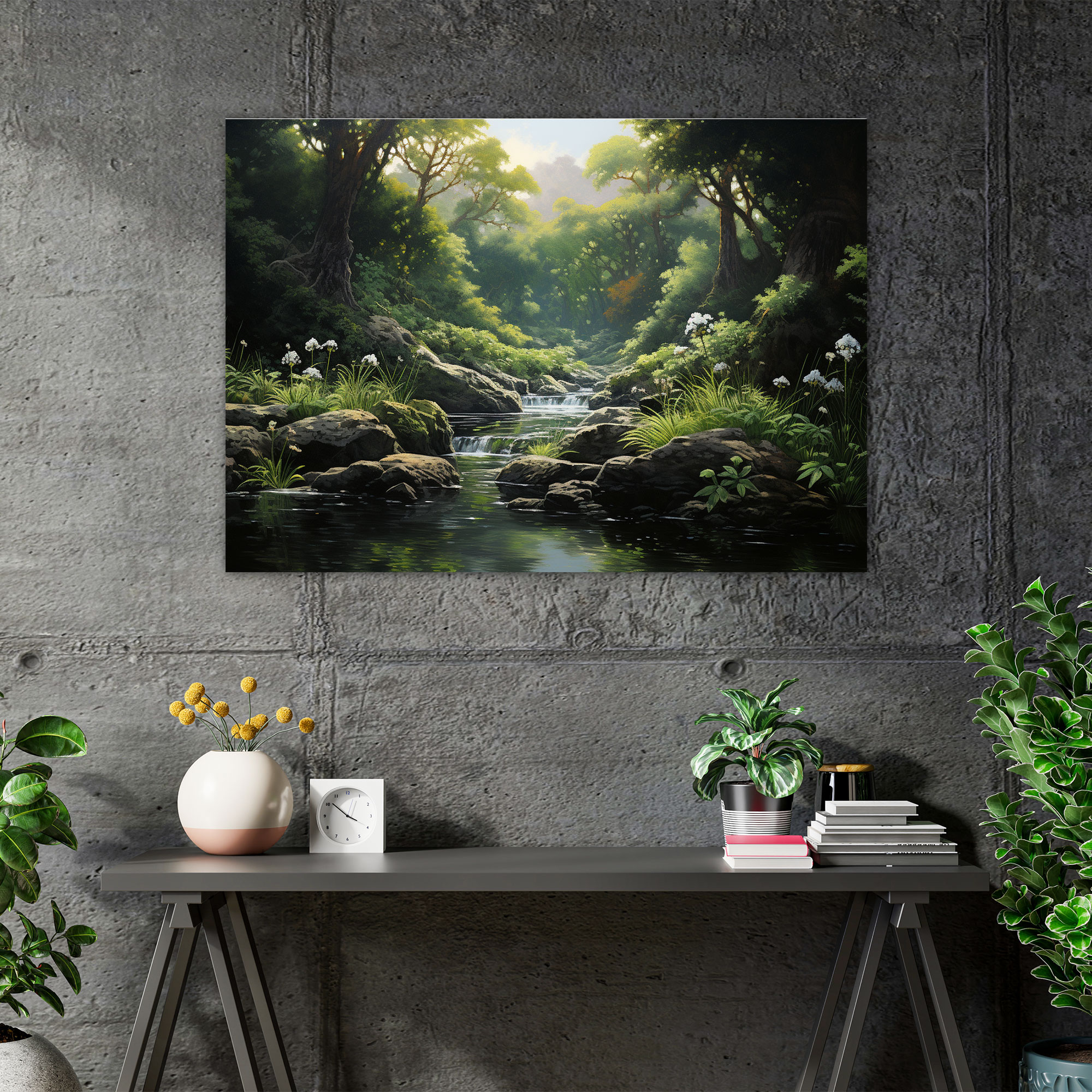 Mesolithic Wall Art - Serene Lake Landscape Canvas Print - Mesolithic, Canvas Wall Art, Canvas Print, Wall Decoration