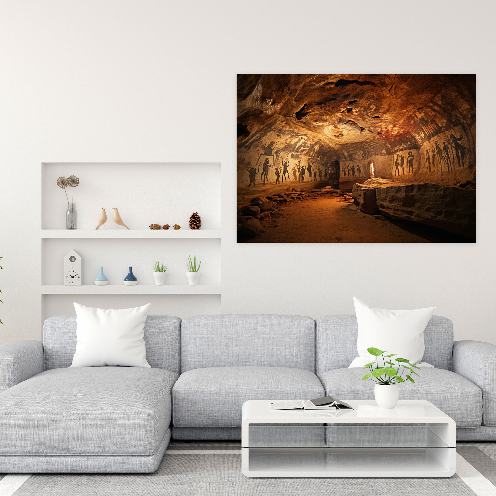 Mesolithic Canvas Print - Mystic Symbols Cave Art Wall Decoration - Mesolithic, Wall Art, Canvas Wall Art, Home Decoration