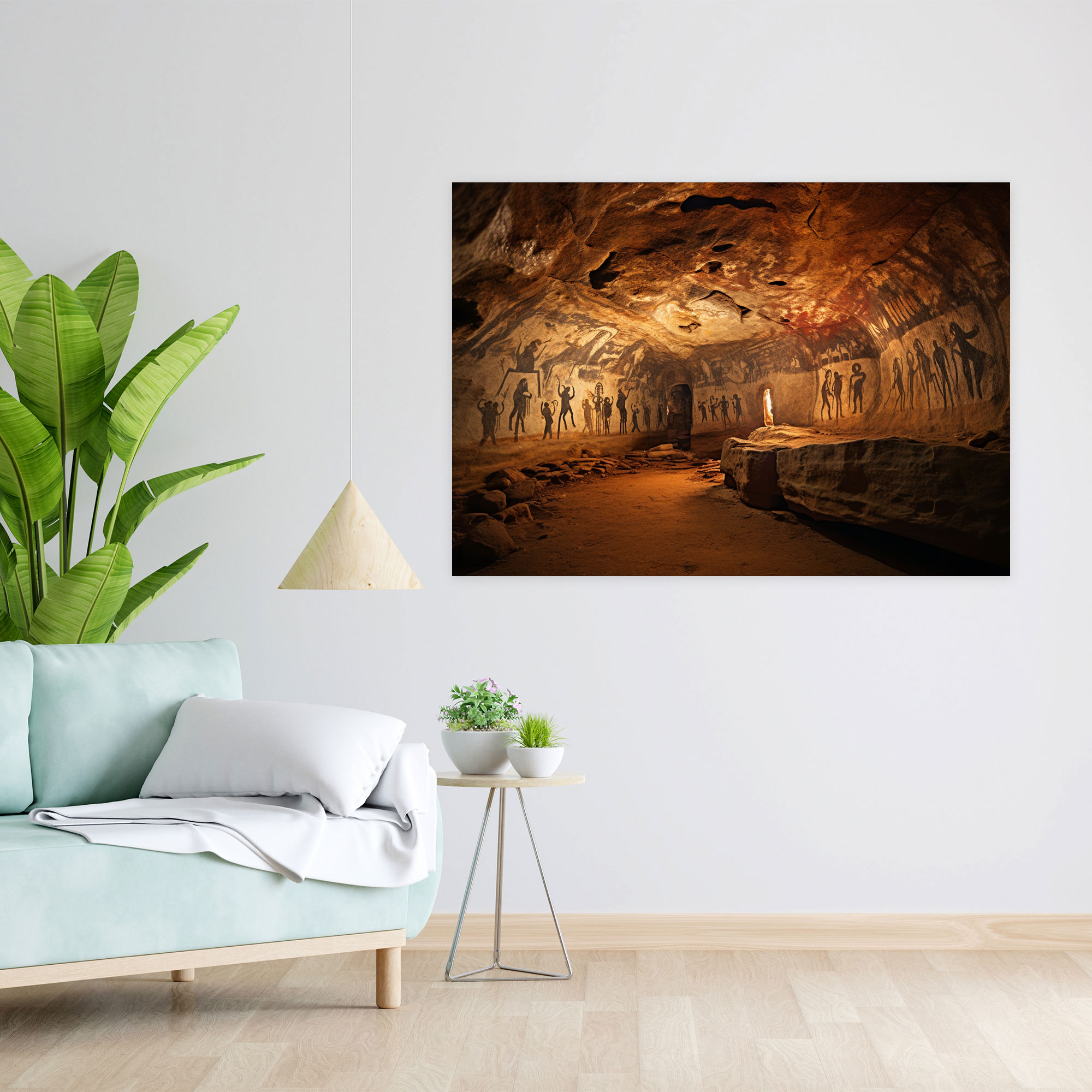 Mesolithic Canvas Print - Mystic Symbols Cave Art Wall Decoration - Mesolithic, Wall Art, Canvas Wall Art, Home Decoration