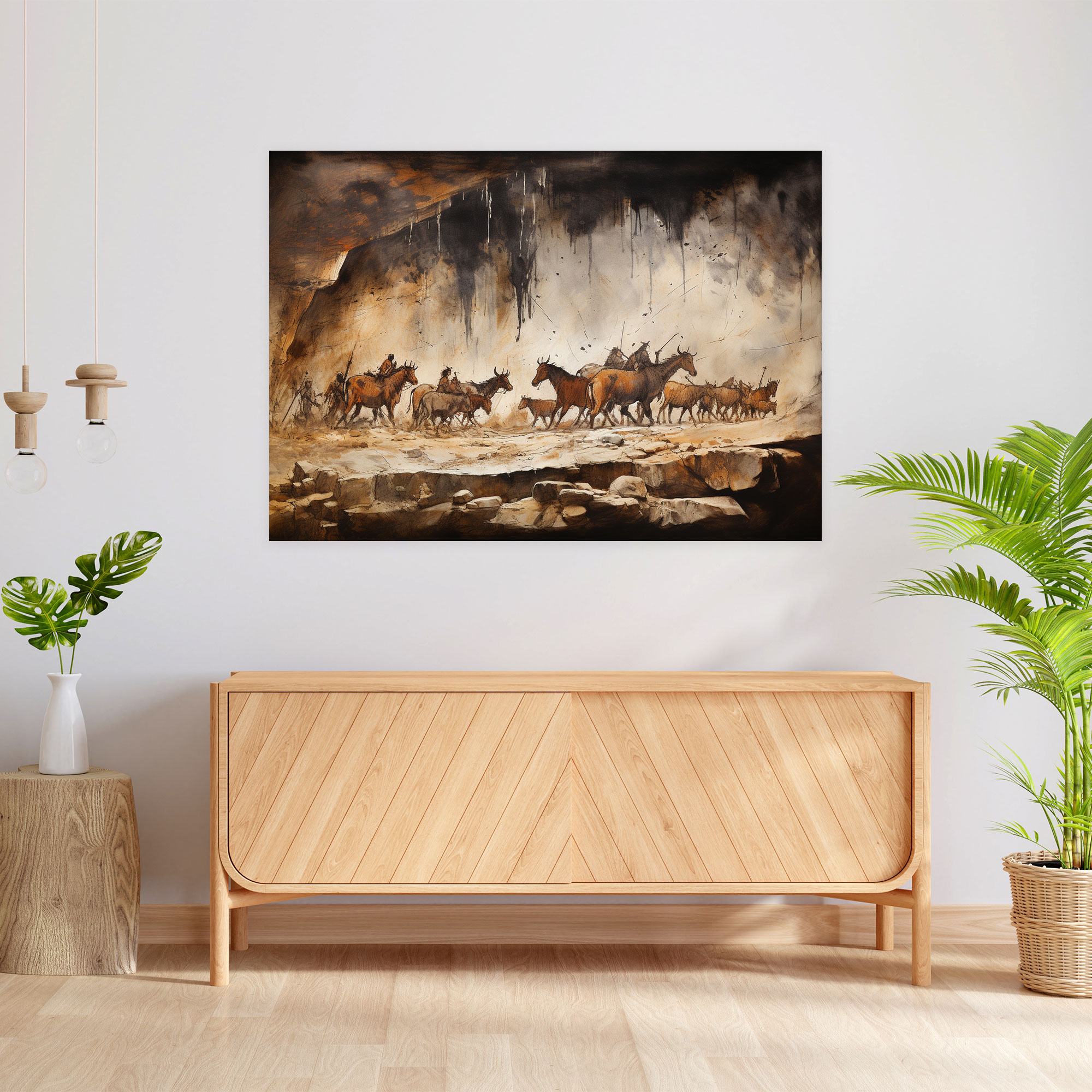 Mesolithic Canvas Print - Hunters In Rocky Terrain - Mesolithic, Home Decoration, Wall Decoration, Wall Art