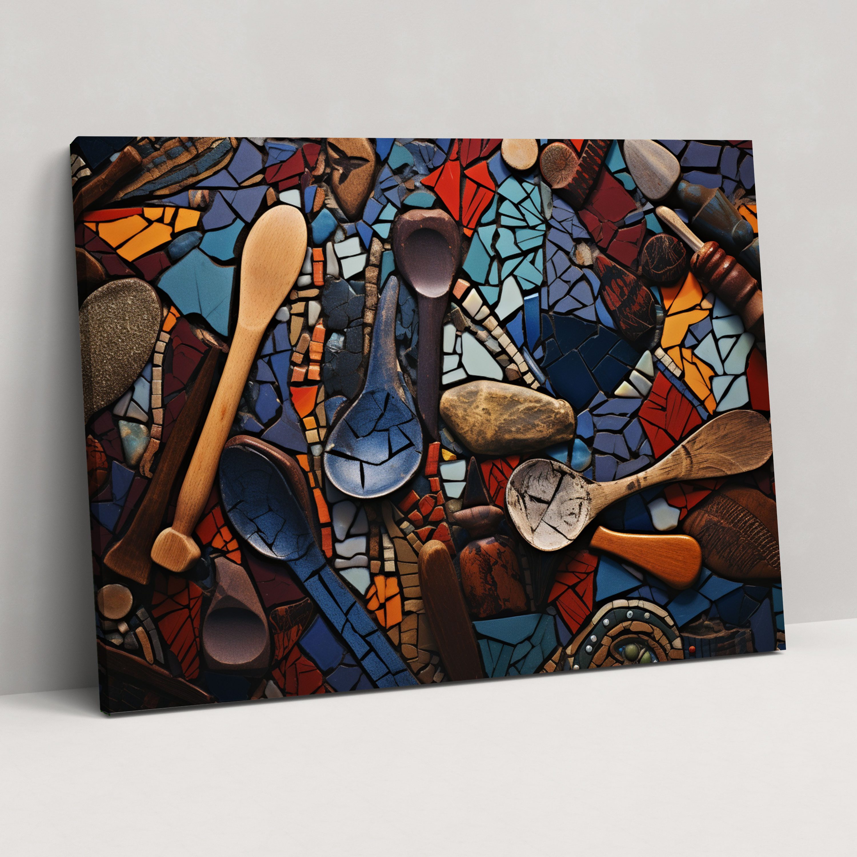 Mesolithic Wall Art - Mosaic Tiles Of Tools - Mesolithic, Mesolithic, Wall Art, Craftsmanship