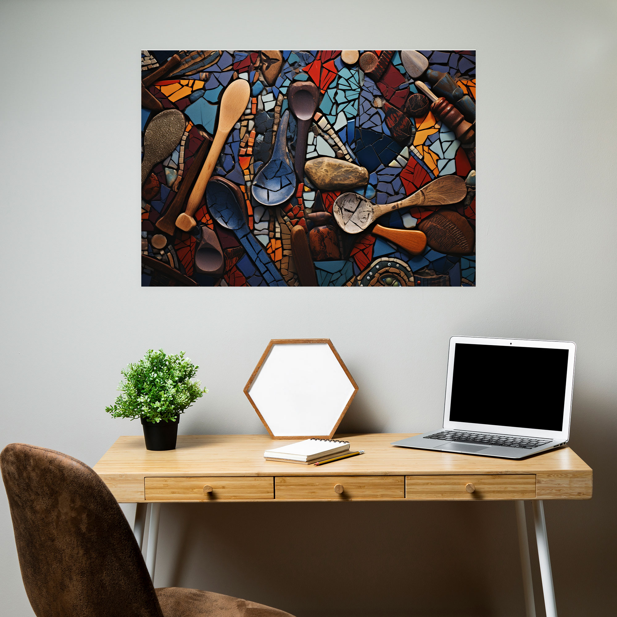Mesolithic Wall Art - Mosaic Tiles Of Tools - Mesolithic, Mesolithic, Wall Art, Craftsmanship