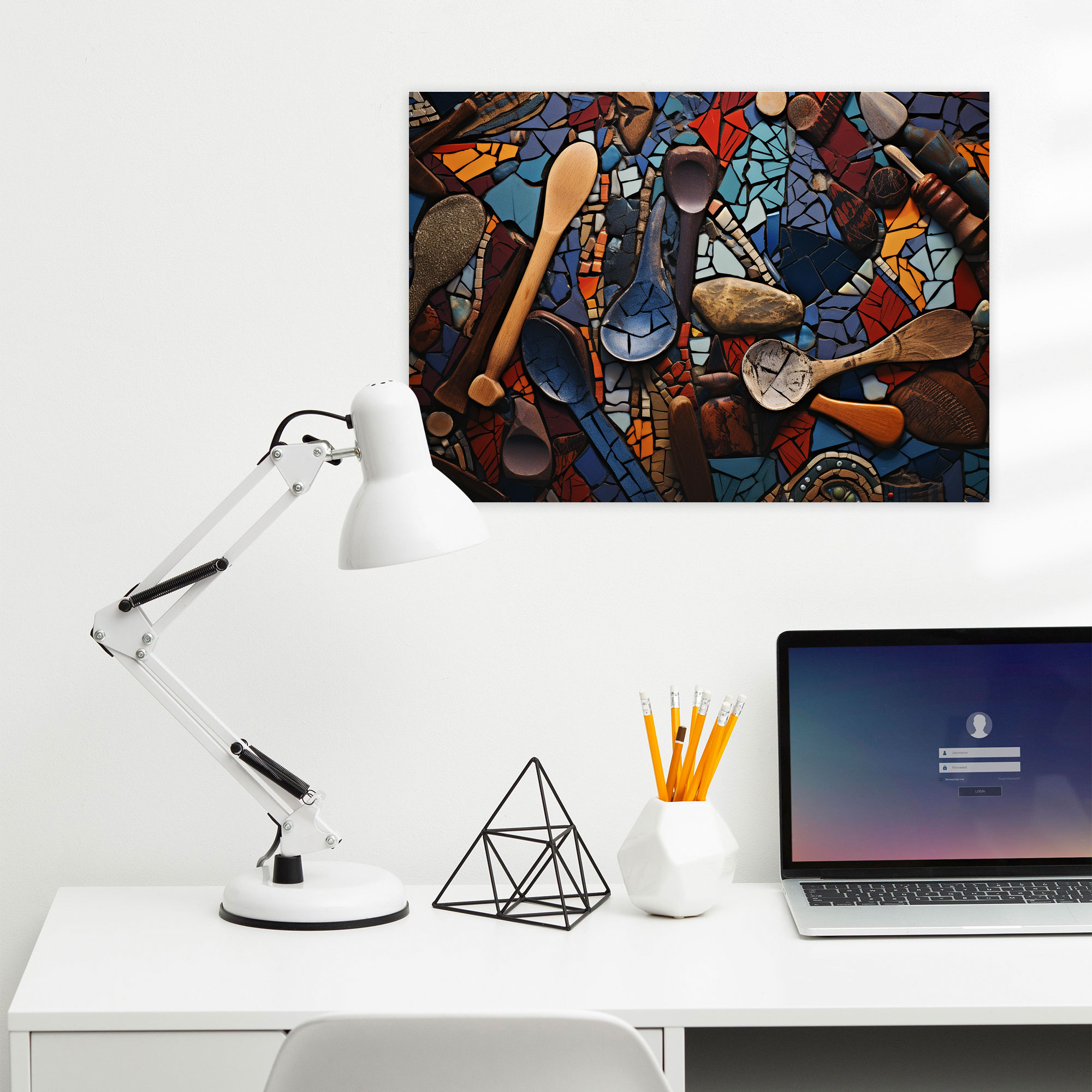 Mesolithic Wall Art - Mosaic Tiles Of Tools - Mesolithic, Mesolithic, Wall Art, Craftsmanship