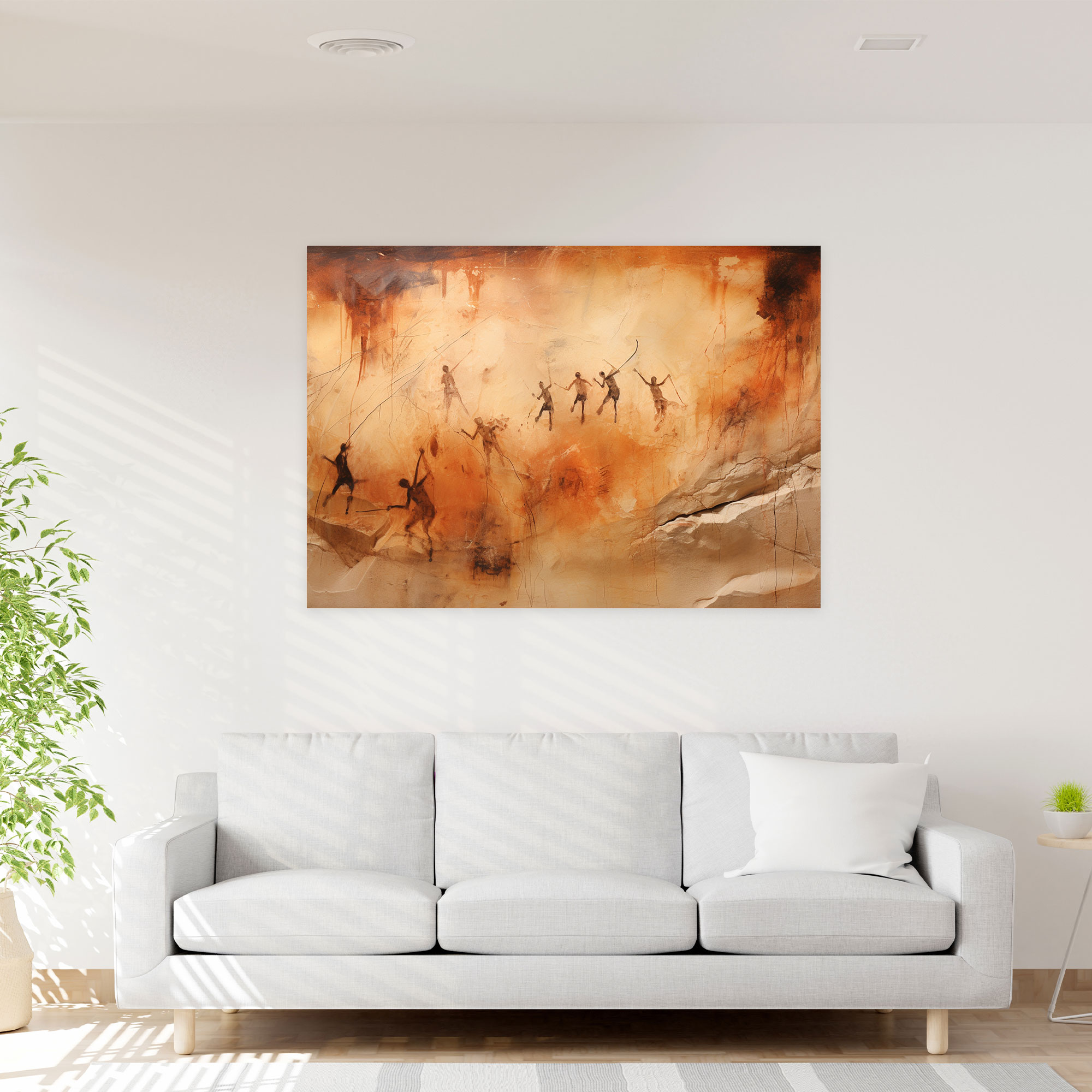 Mesolithic Wall Decoration - Abstract Cave Paintings - Mesolithic, Abstract Interpretation, Canvas Print, Mesolithic