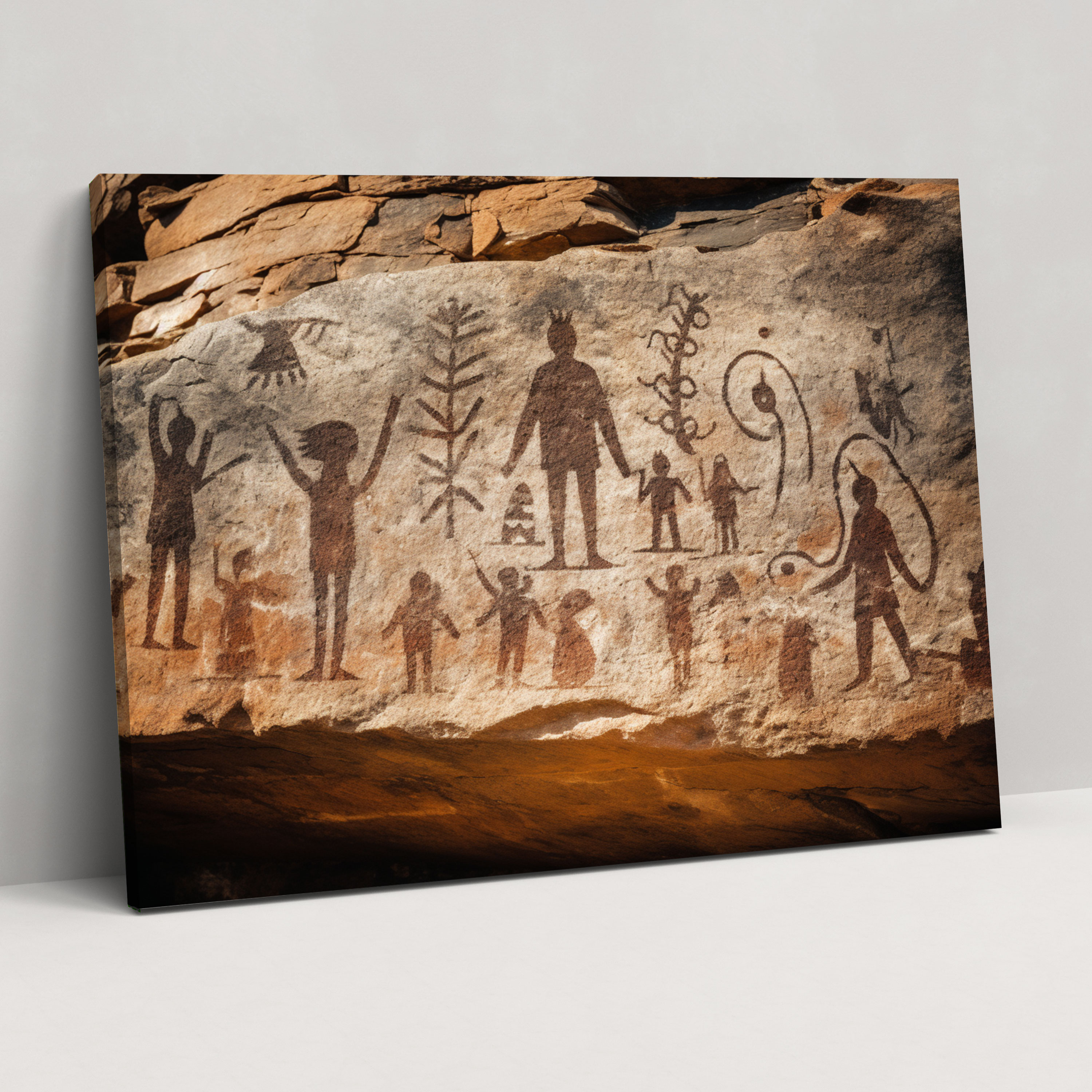 Mesolithic Wall Decoration - Ancient Petroglyphs - Mesolithic, Canvas Print, Wall Decoration, Home Decoration