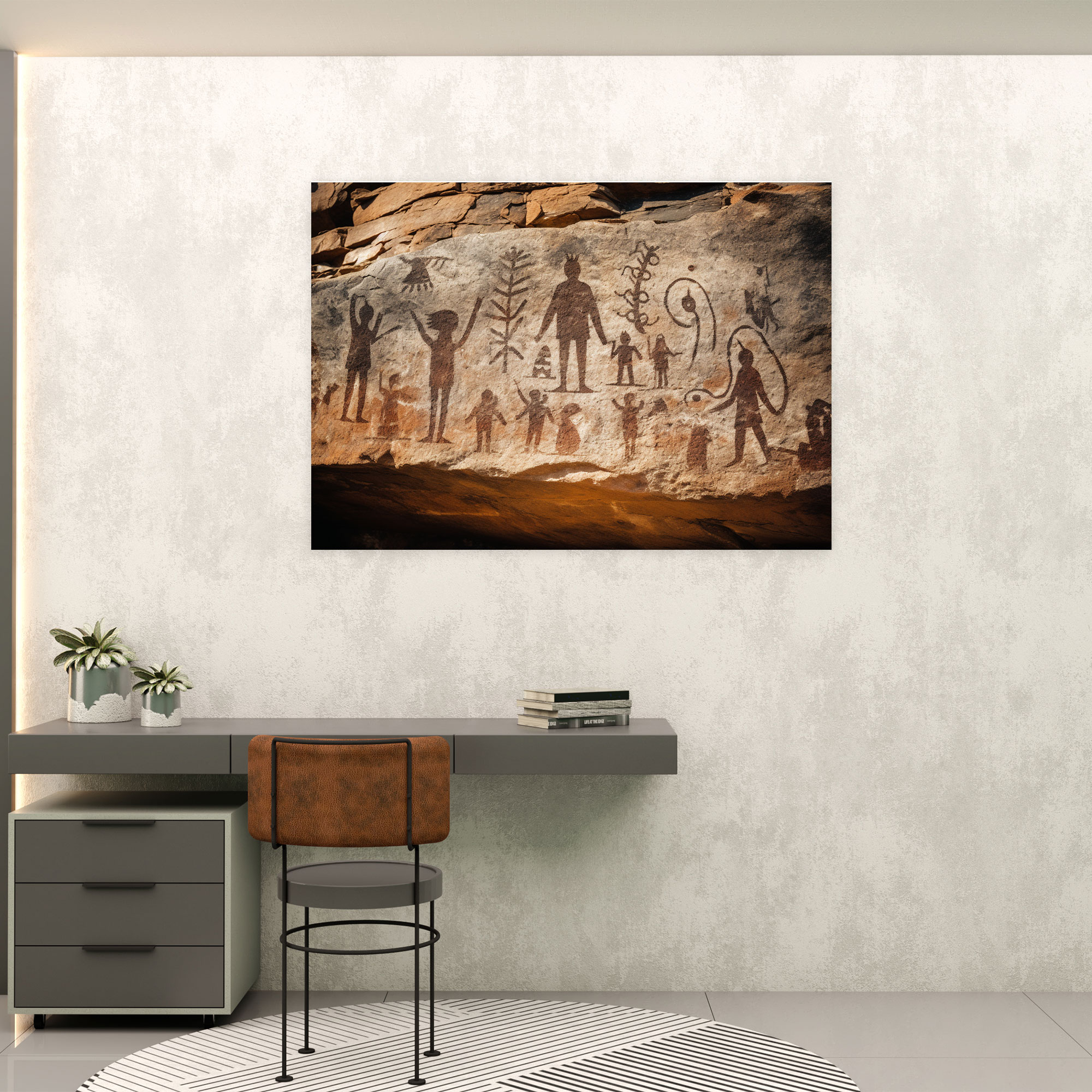 Mesolithic Wall Decoration - Ancient Petroglyphs - Mesolithic, Canvas Print, Wall Decoration, Home Decoration