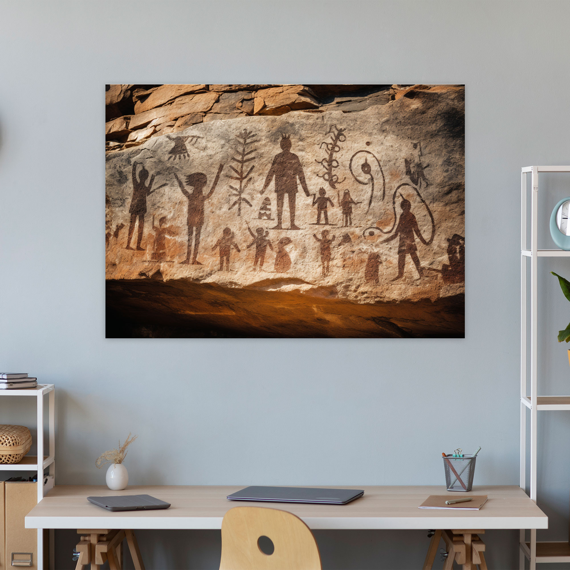 Mesolithic Wall Decoration - Ancient Petroglyphs - Mesolithic, Canvas Print, Wall Decoration, Home Decoration