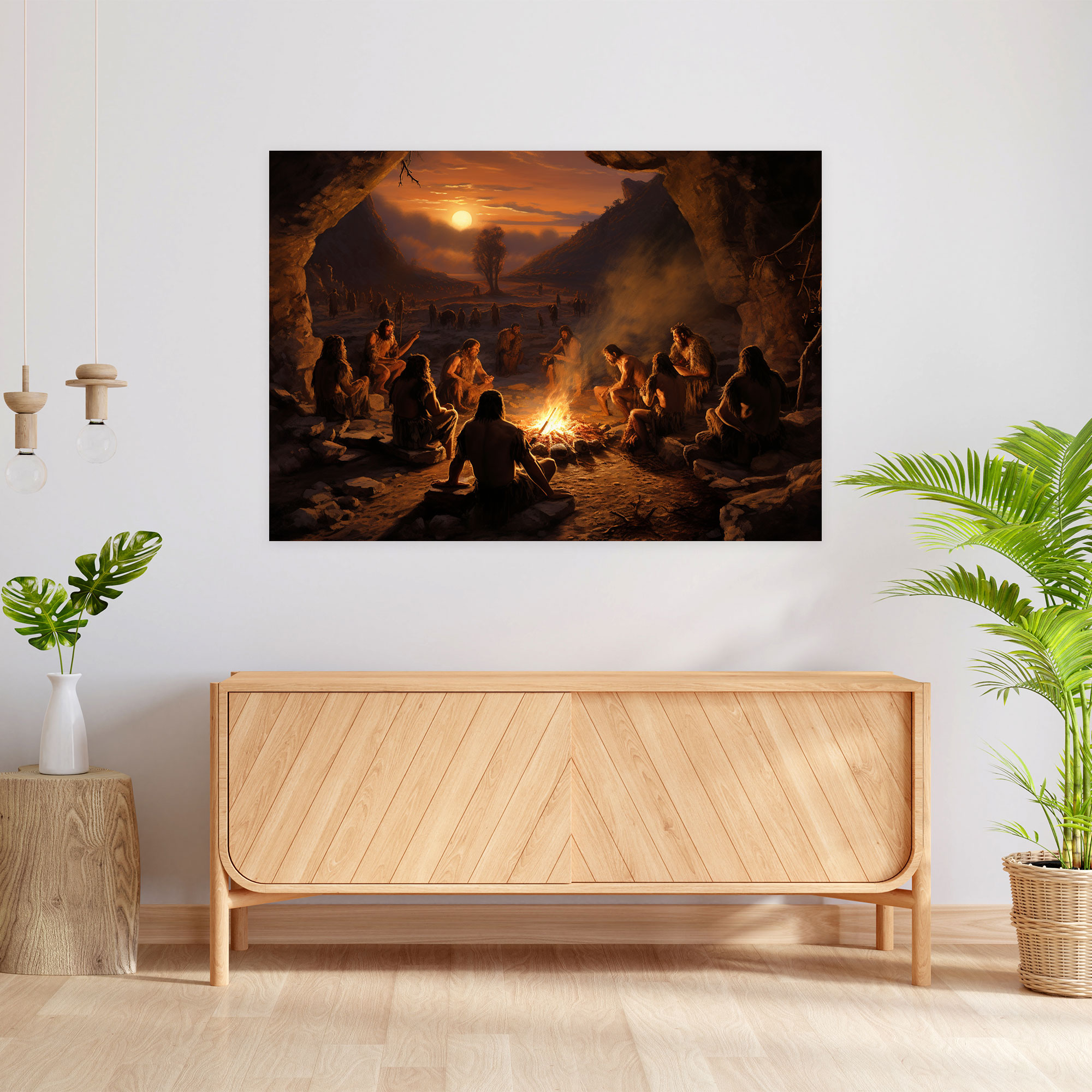 Mesolithic Wall Decoration - Cave Fire - Mesolithic, Warmth, Home Decoration, Flickering Flame