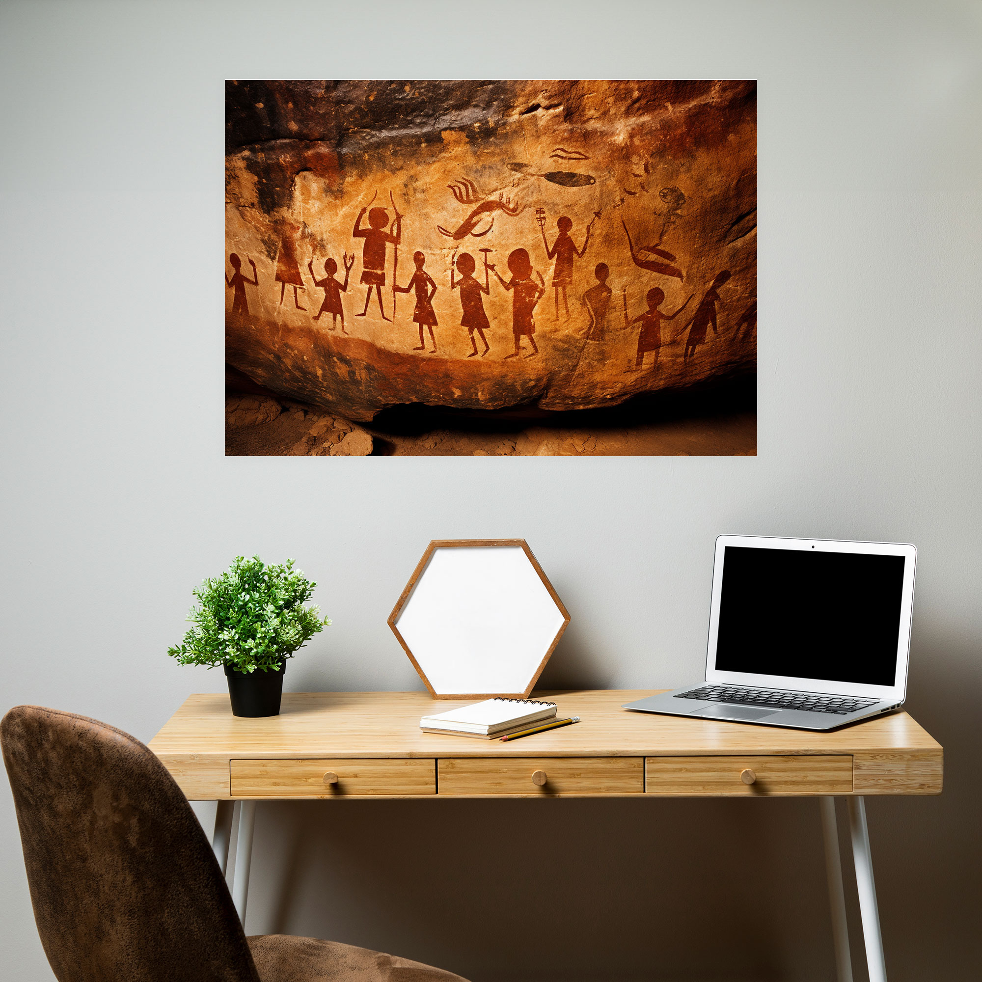 Paleolithic Ritual Canvas Print - Mesolithic, Intricate Details, Wall Art, Paleolithic