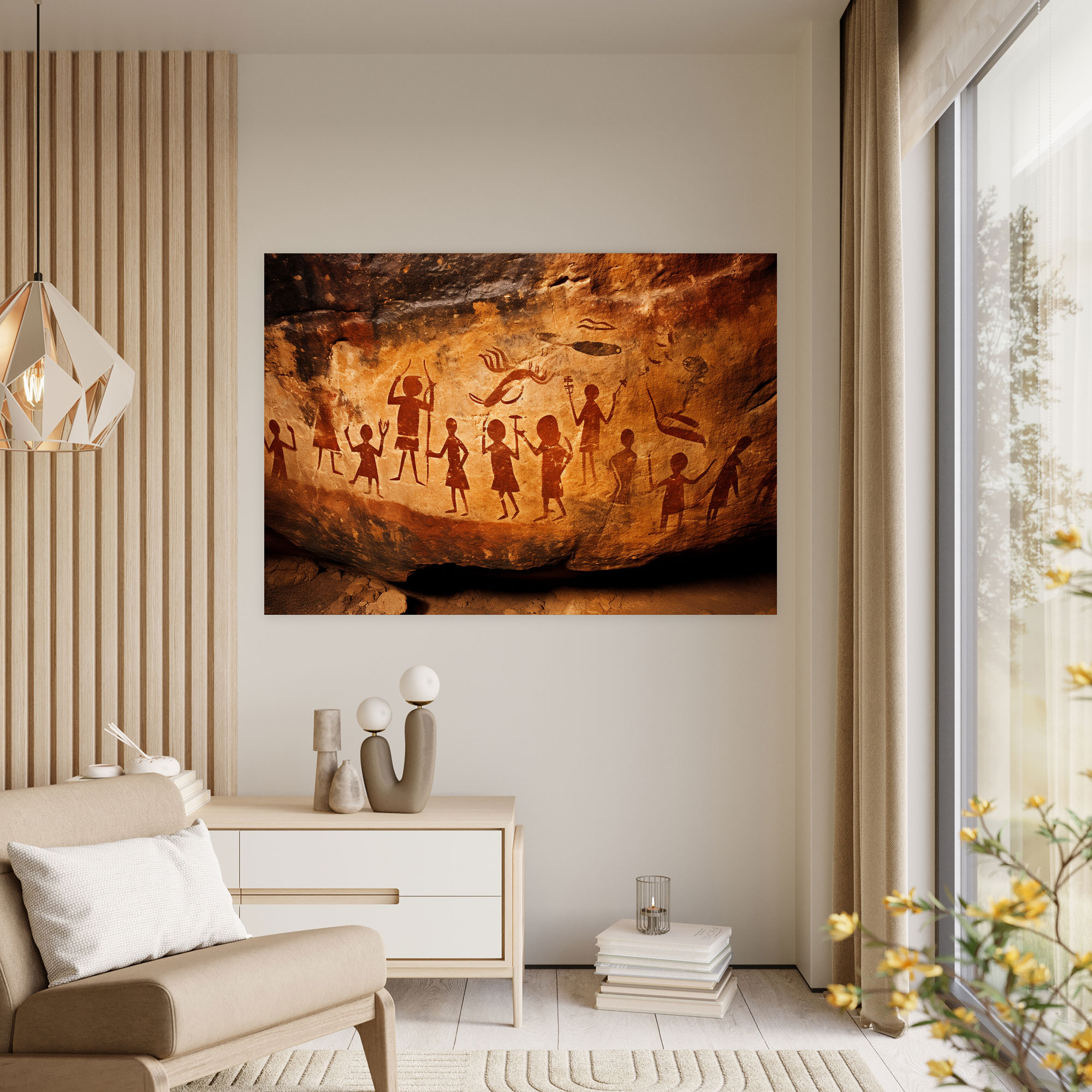 Paleolithic Ritual Canvas Print - Mesolithic, Intricate Details, Wall Art, Paleolithic