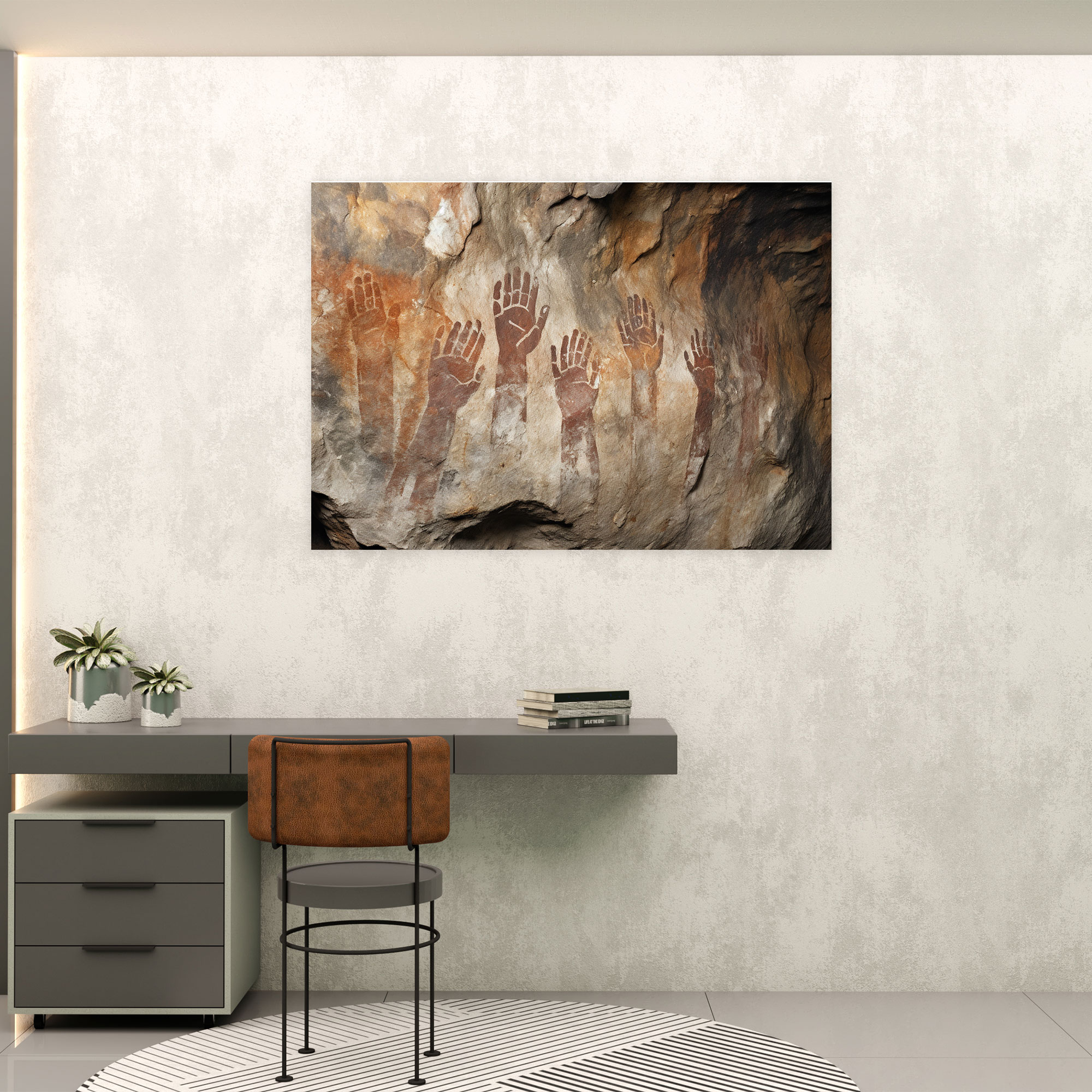 Paleolithic Handprint Wall Art - Mesolithic, Paleolithic Handprints, Canvas Print, Cave Walls