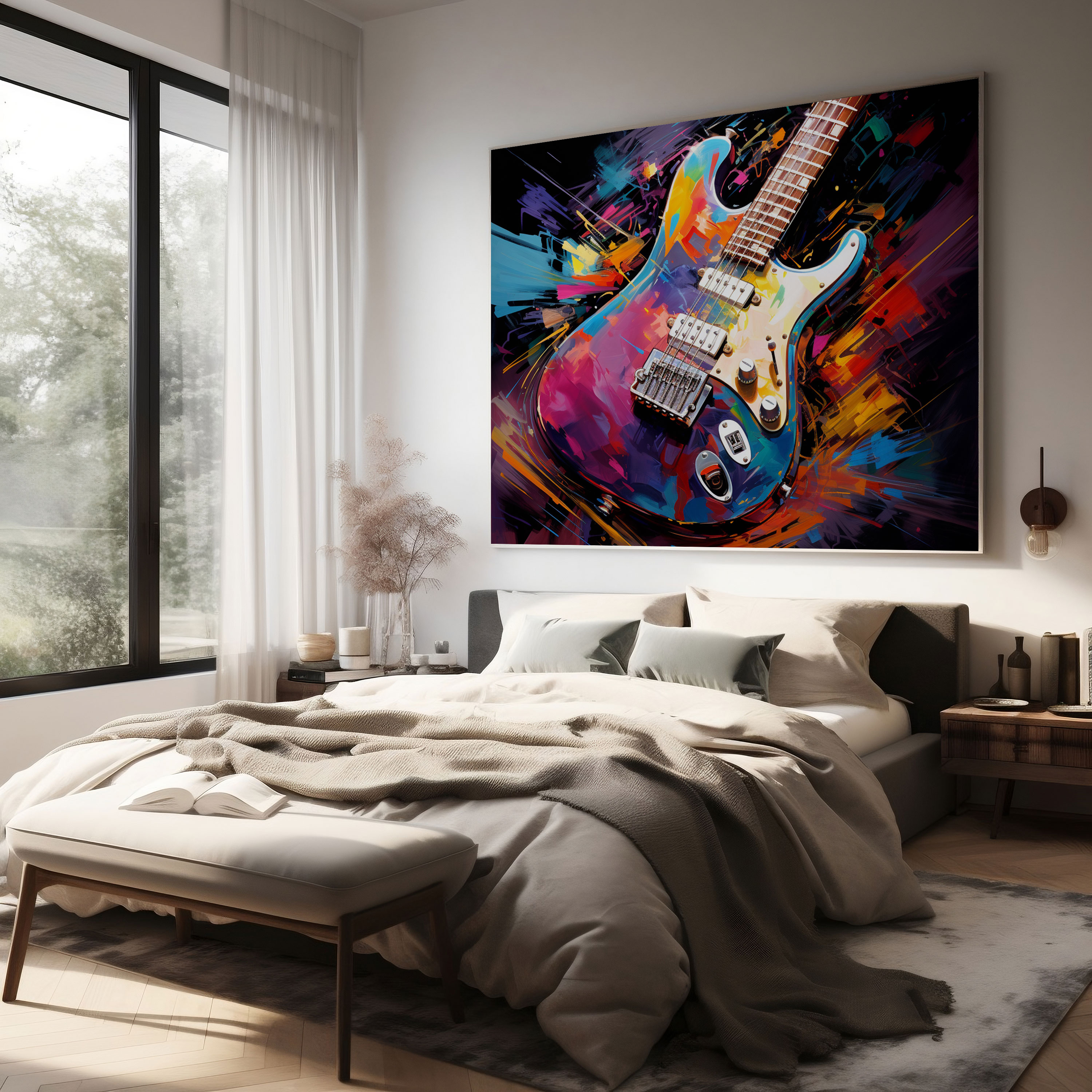 Metallica Canvas Print: Abstract Guitar - Metallica, Canvas Print, Metallica, Metallic-Inspired