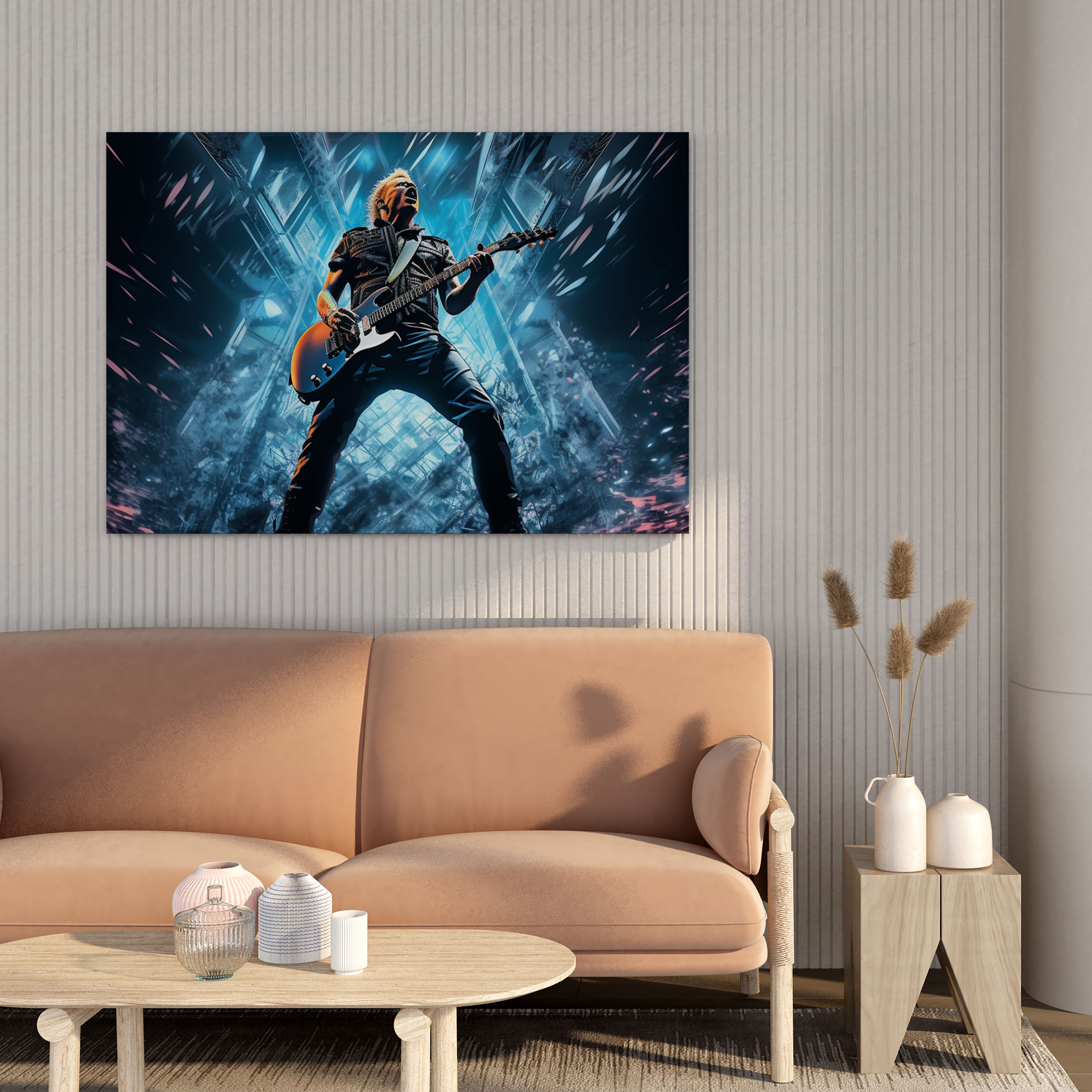 Metallica Dijital Sanat Kanvas Tablo - Metallica Dijital Sanat Eseri İkonik Görseller Gelecekten Gelen Unsurlar