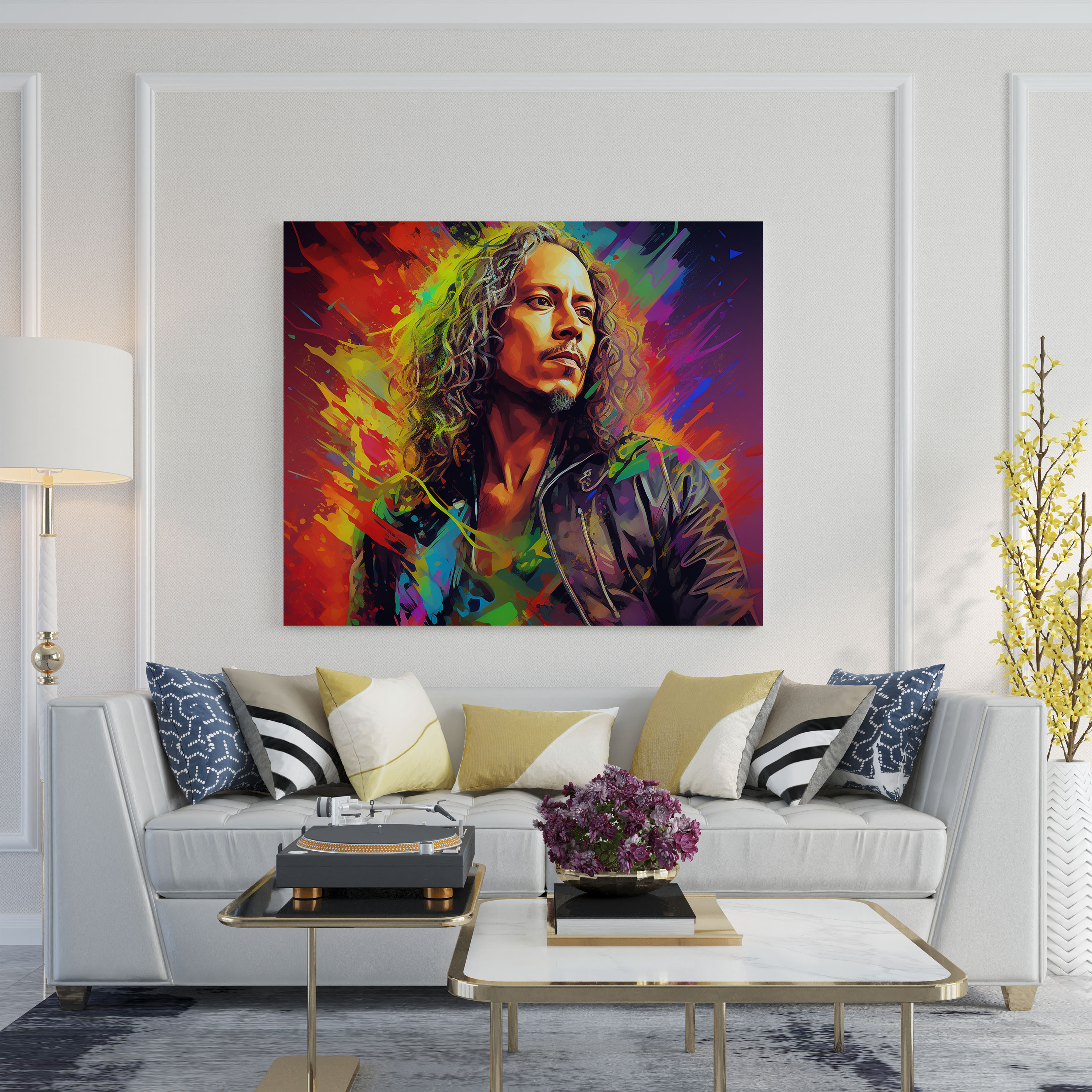 Metallica Wall Art: Kirk Hammett Close-Up - Metallica, Canvas Print, Metallica, Wall Decoration