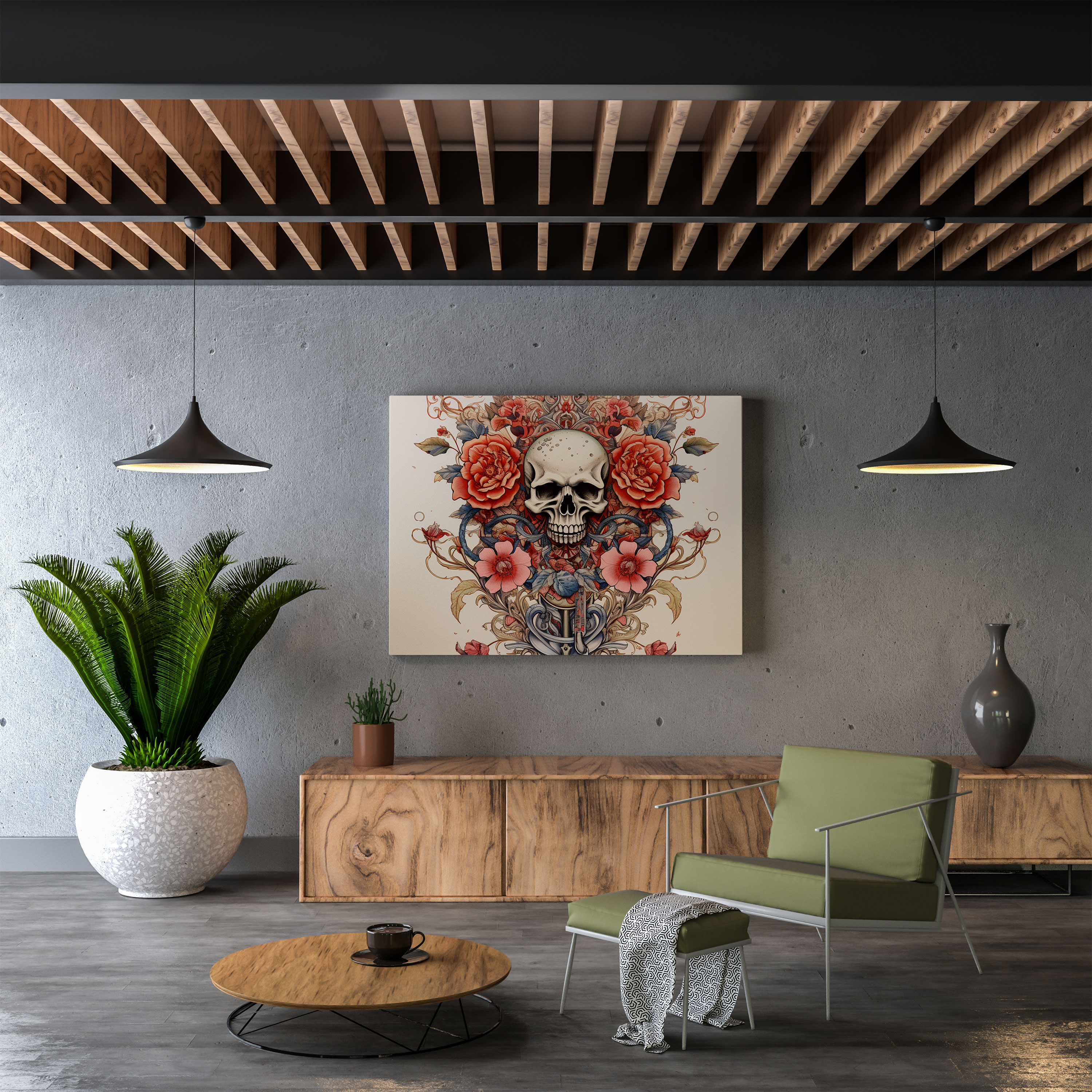 Metallica Canvas Print: Vintage Floral Logo - Metallica, Poster, Vintage-Inspired, Wall Art