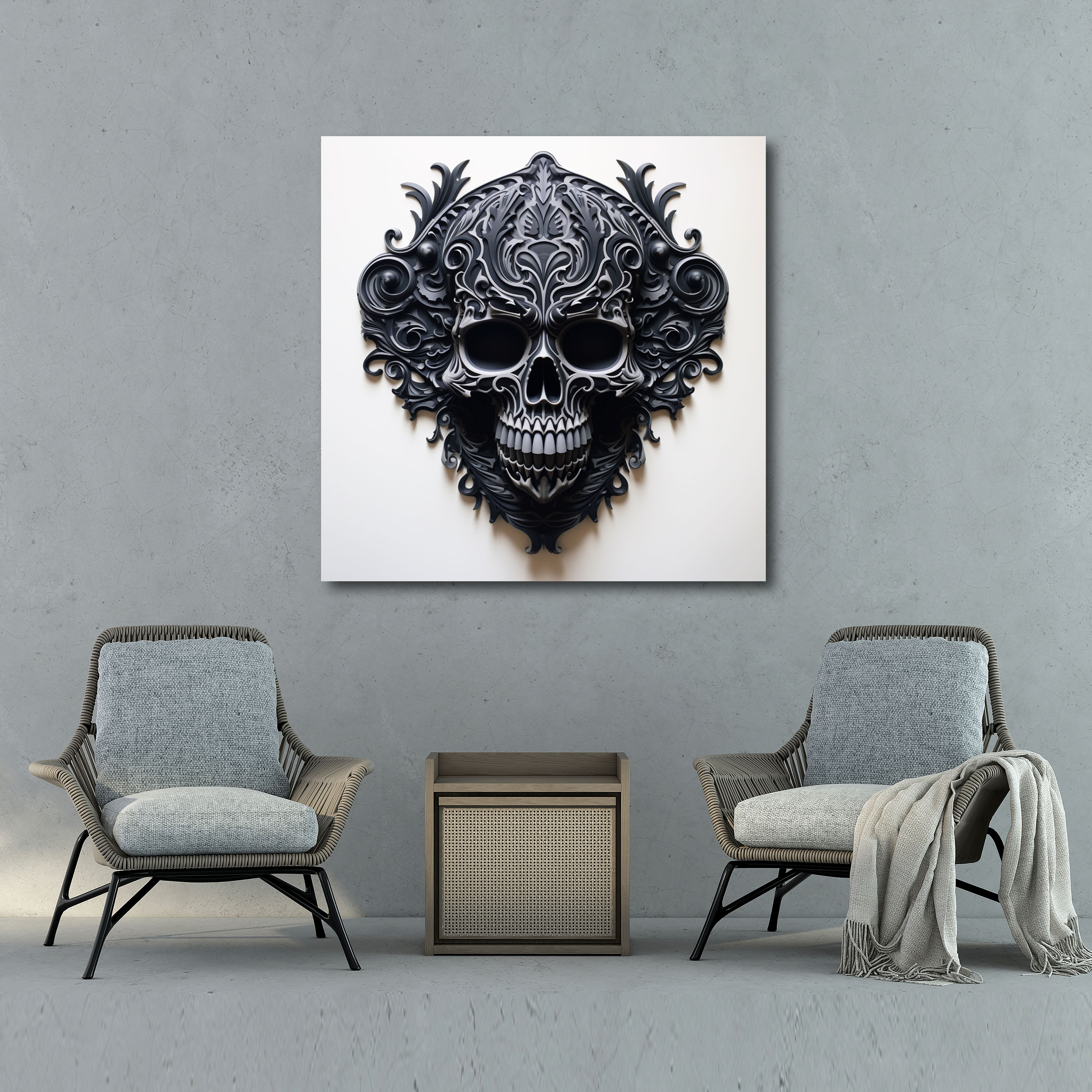Metallica Skull Wall Decoration - Metallica, Skull Logo, Metallica, Canvas Wall Art