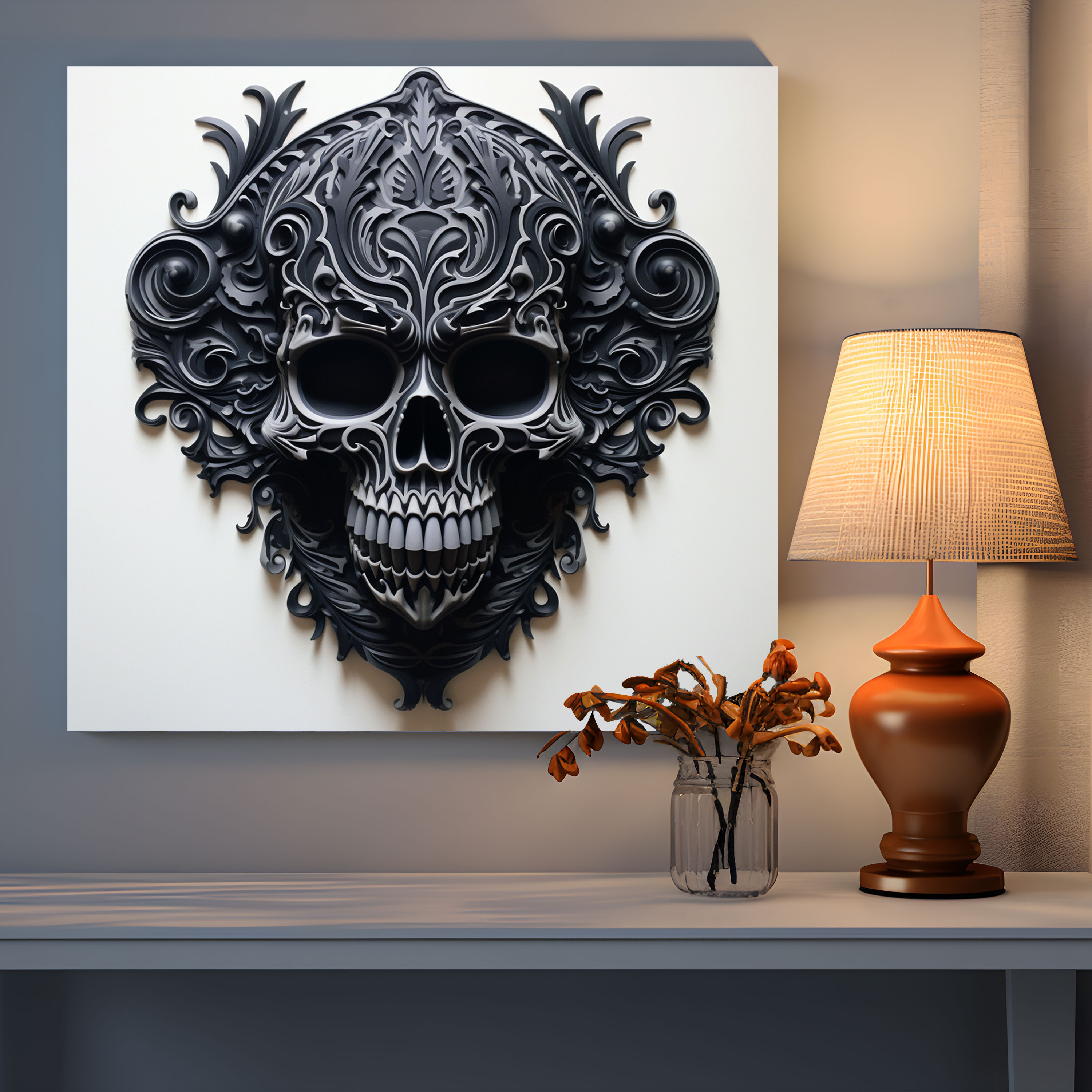 Metallica Skull Wall Decoration - Metallica, Skull Logo, Metallica, Canvas Wall Art