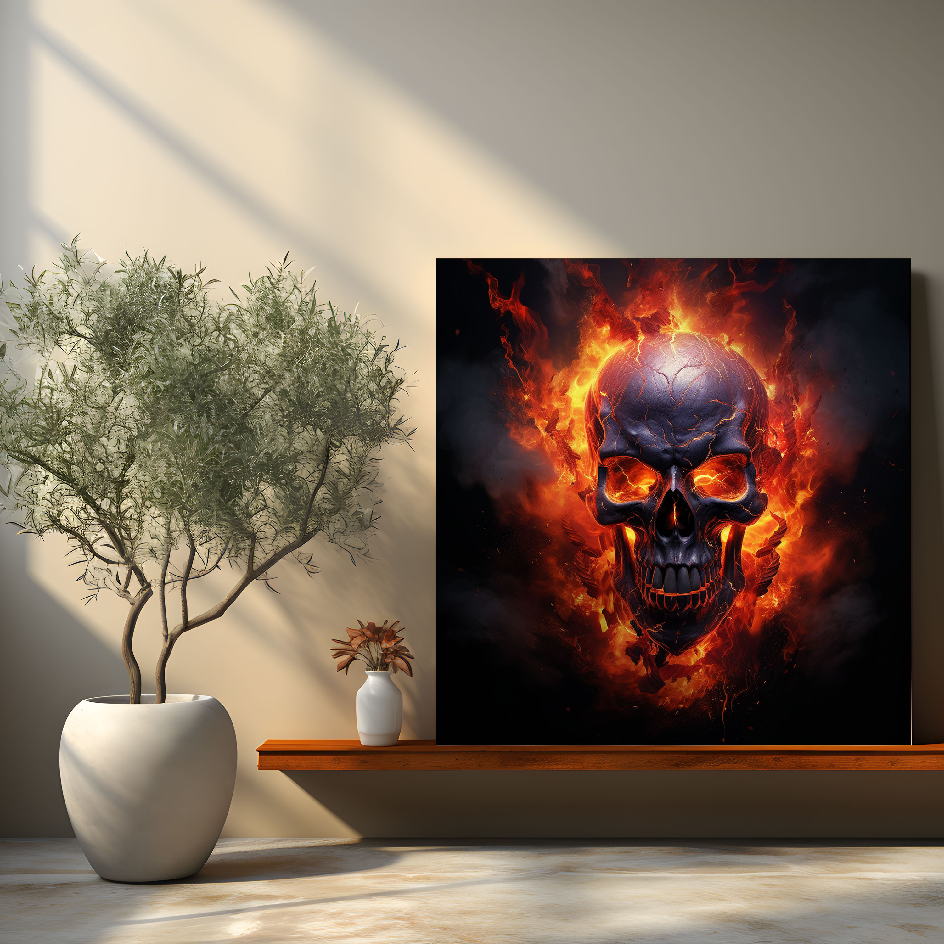 Metallica Fiery Skull Canvas Print - Metallica, Canvas, Metallica, Canvas Wall Art