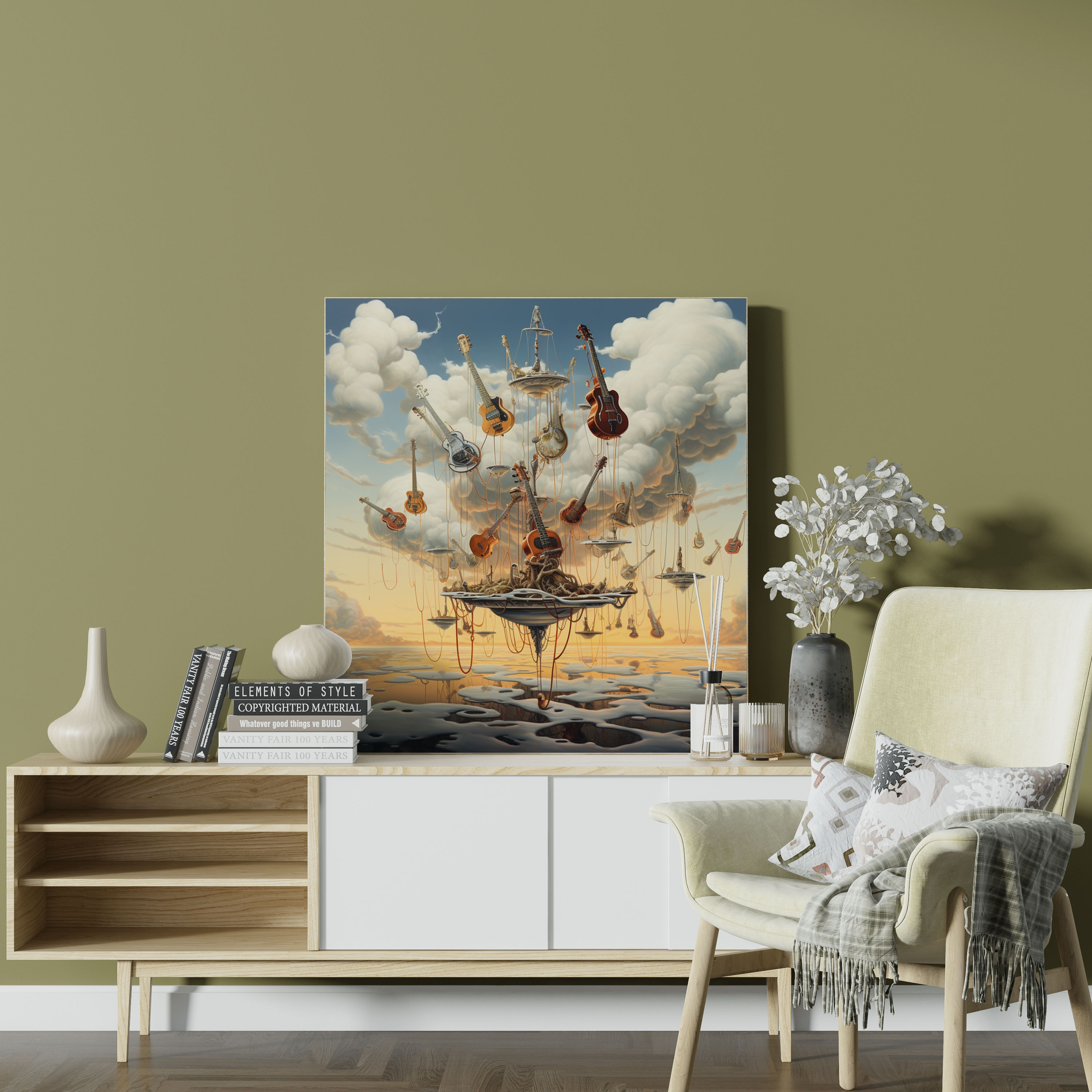 Metallica Canvas Print - Surreal Floating Instruments Wall Art - Metallica, Imagination, Wall Decoration, Metallica