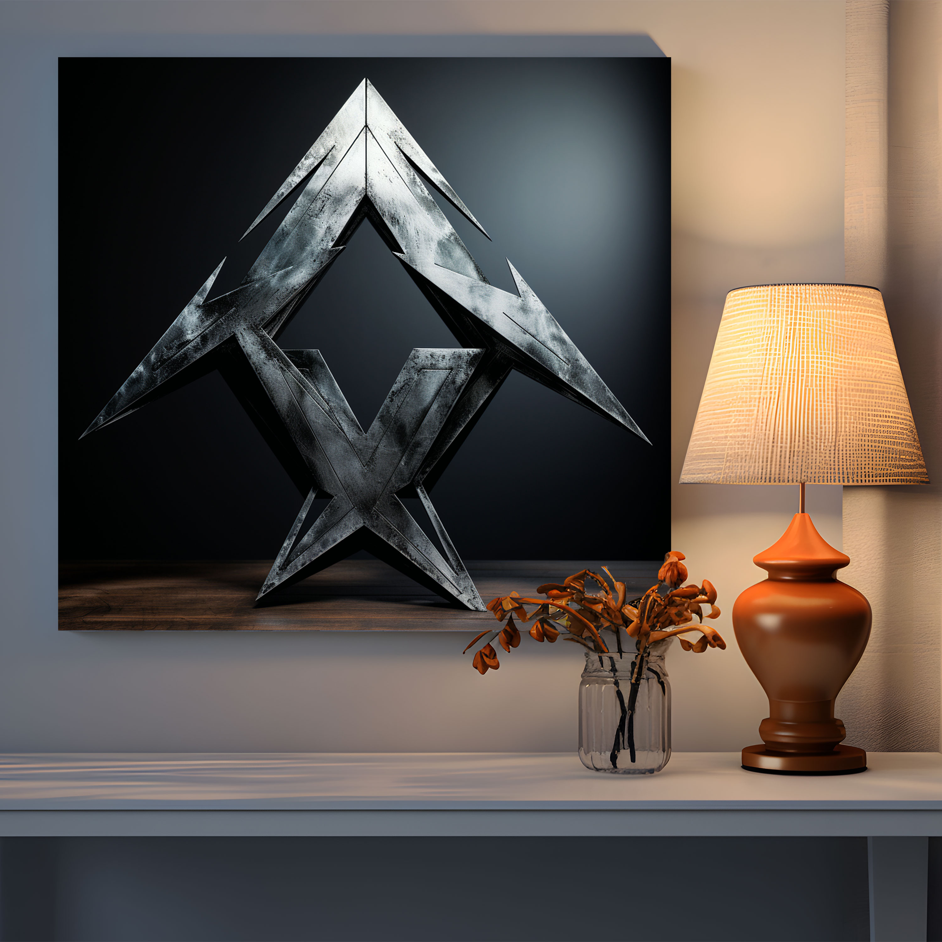 Metallica Abstract Metal Sculpture Wall Art - Metallica, Canvas Print, Wall Decoration, Abstract Metal Sculpture