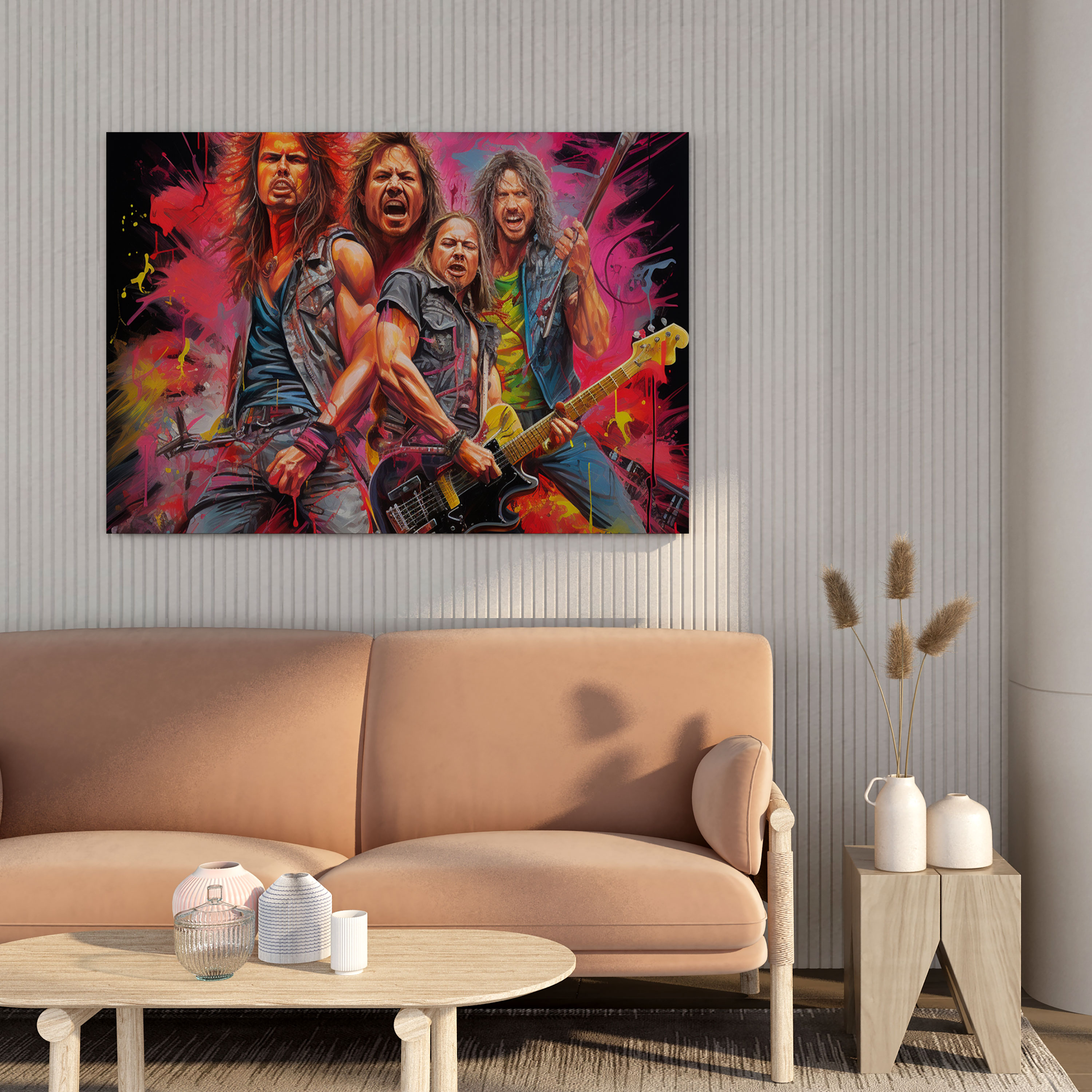 Metallica Graffiti-Style Wall Art - Metallica, Rock And Roll, Canvas, Wall Decoration
