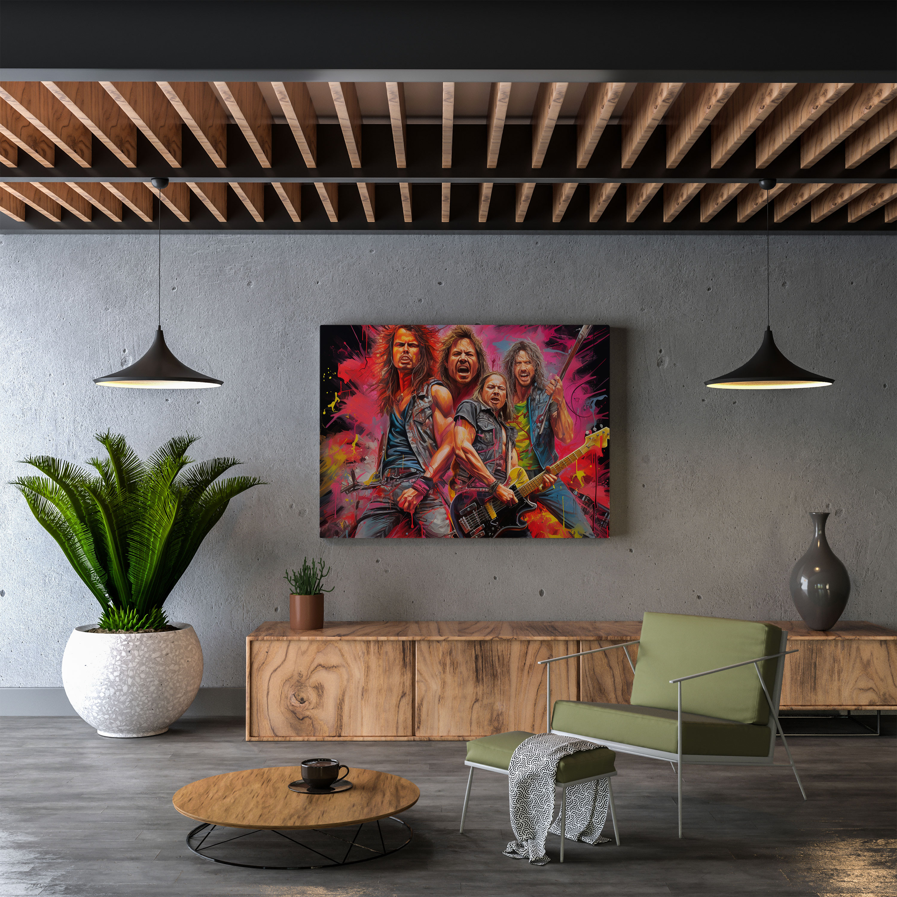 Metallica Graffiti-Style Wall Art - Metallica, Rock And Roll, Canvas, Wall Decoration