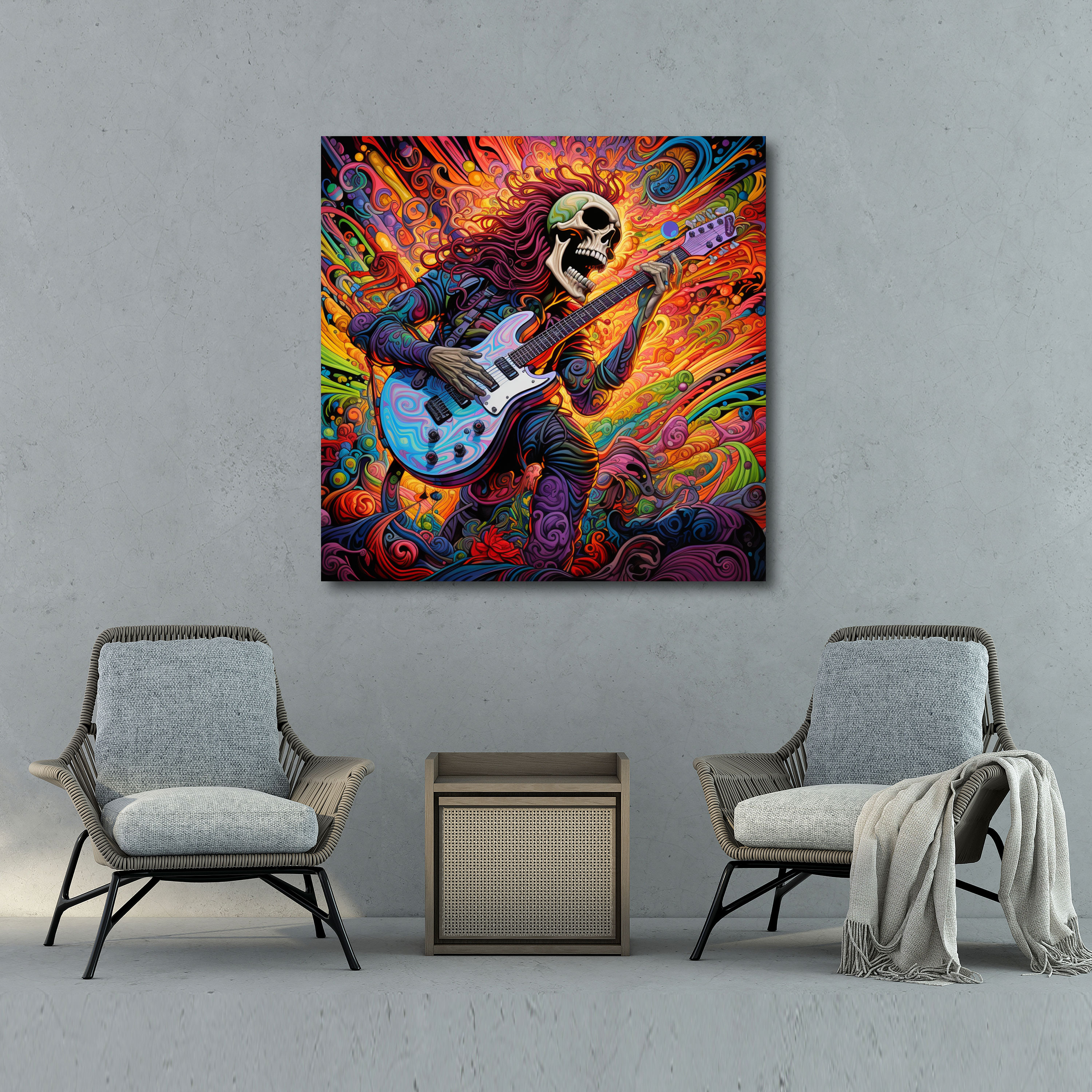 Metallica Canvas Print - Psychedelic Music-Inspired Wall Art - Metallica, Music-Inspired, Psychedelic Artwork, Metallica