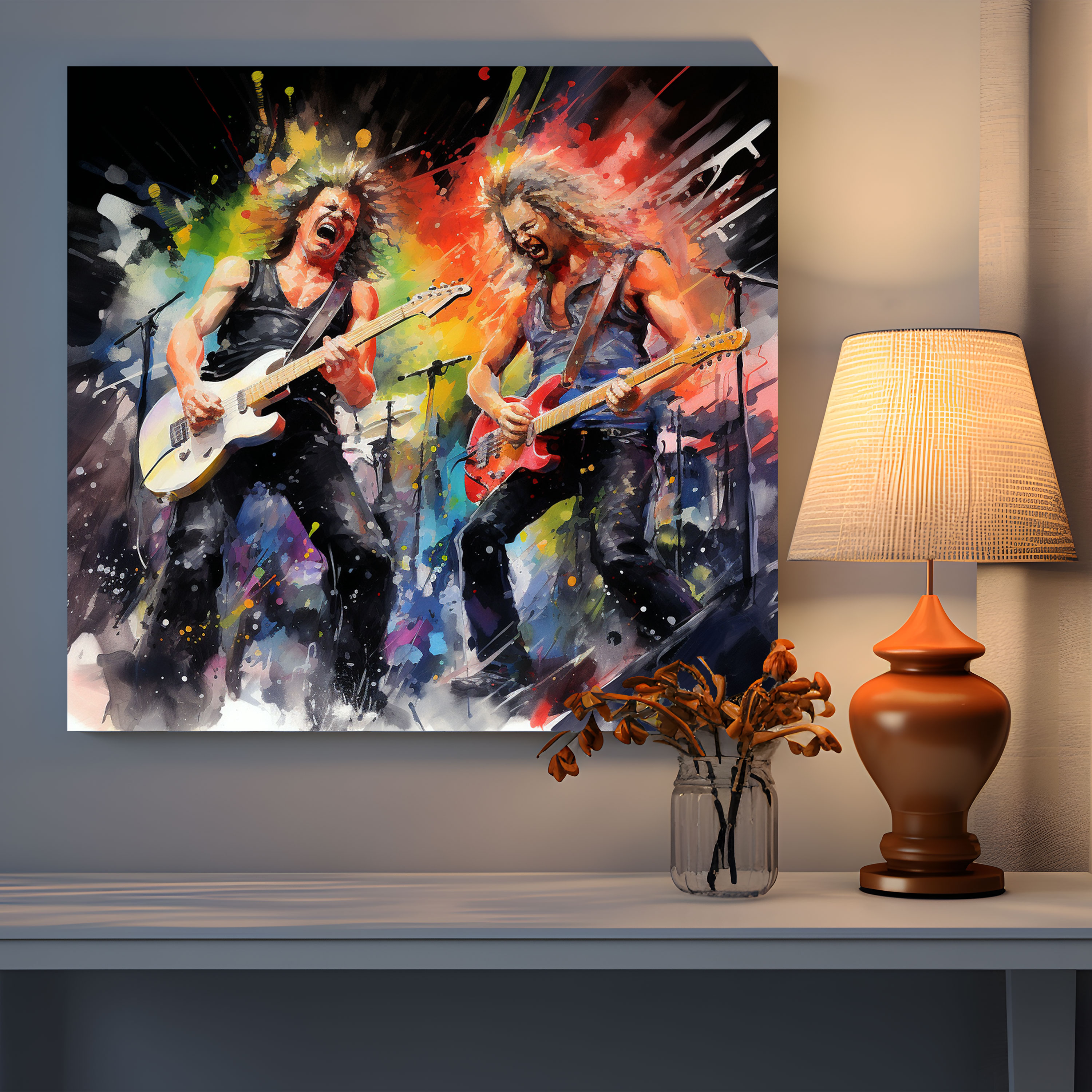 Metallica Live Concert Watercolor Wall Art - Metallica, Canvas Wall Art, Metallica, Canvas Print