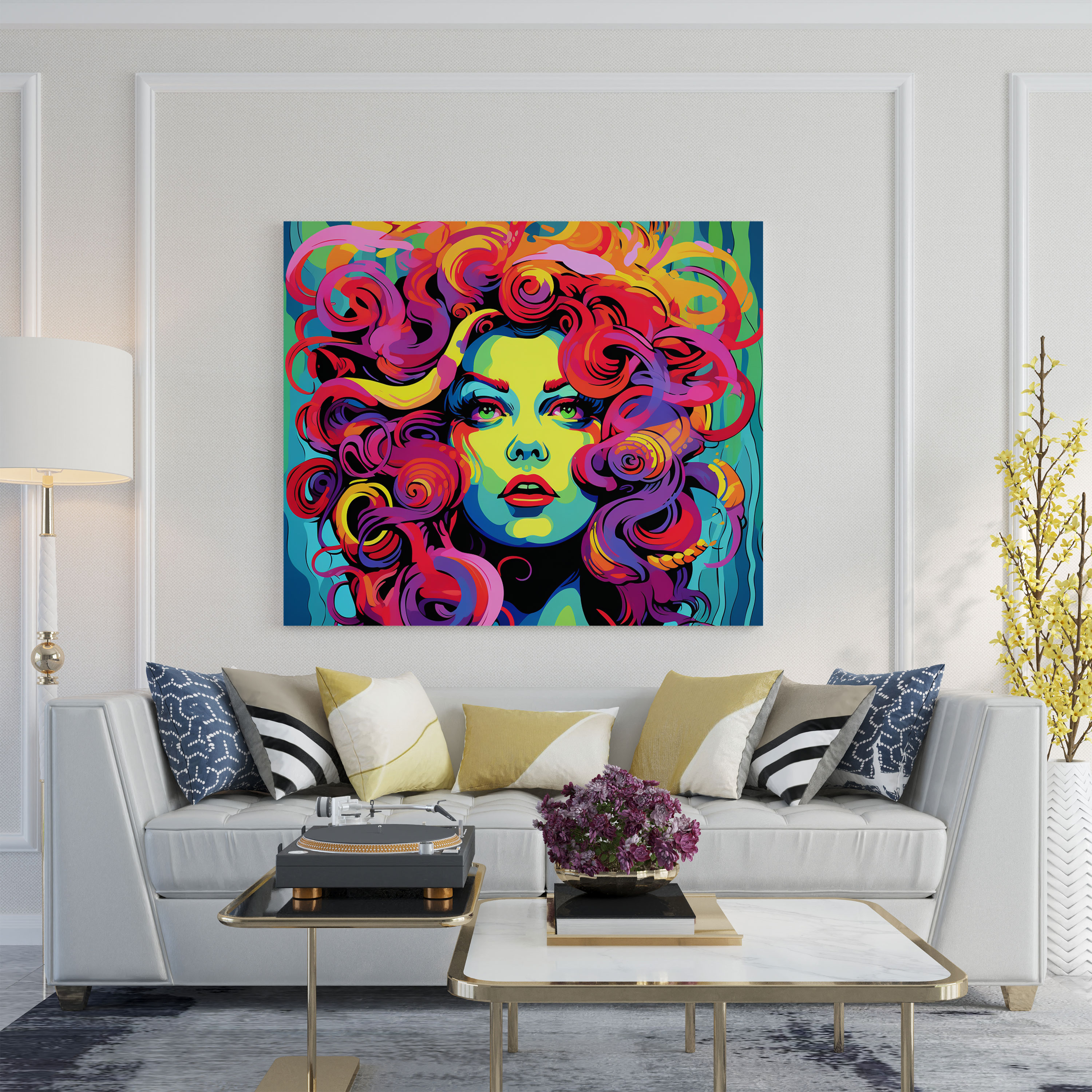 Pop Art Medusa Canvas Print - Medusa, Canvas, Vibrant, Wall Art