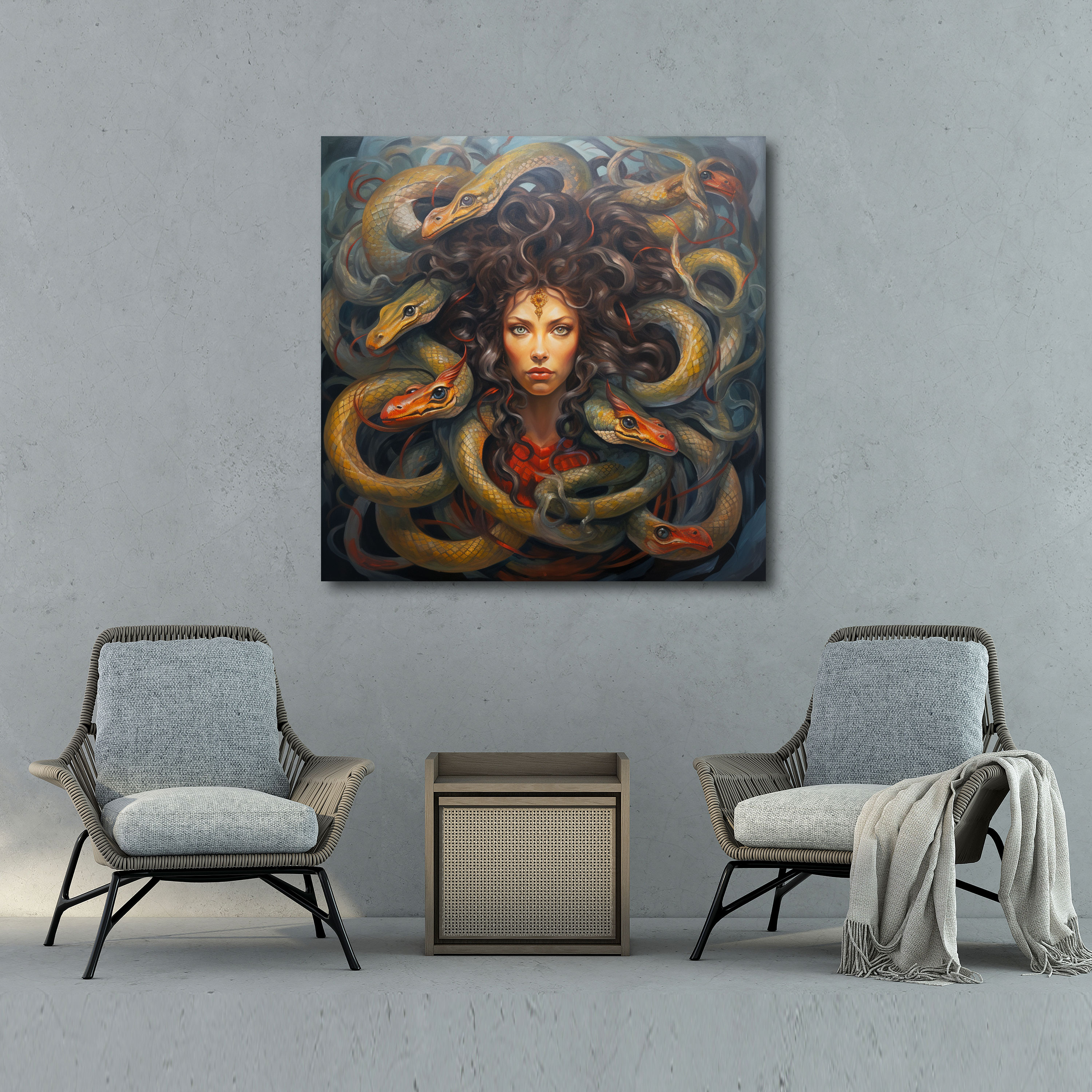 Medusa Oil Painting Wall Art - Medusa, Beauty, Canvas, Wall Decoration