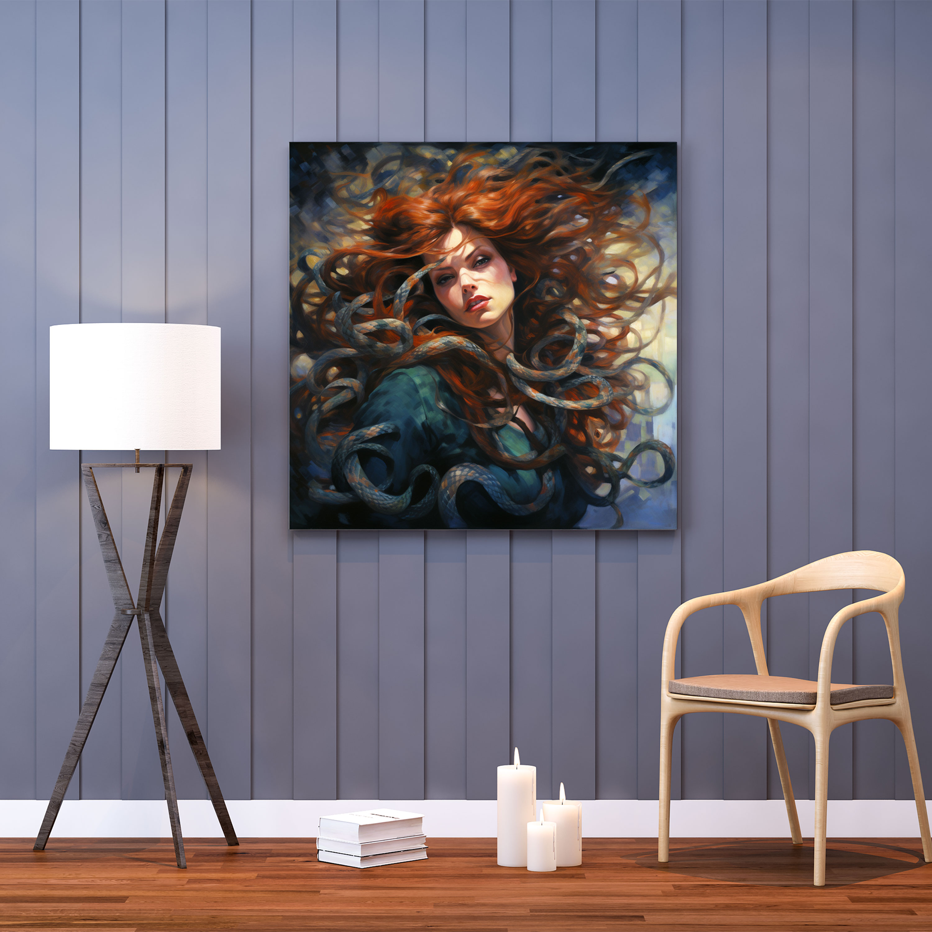 Medusa Impressionist Canvas Print - Medusa, Painting, Artistic Brilliance, Canvas Wall Art