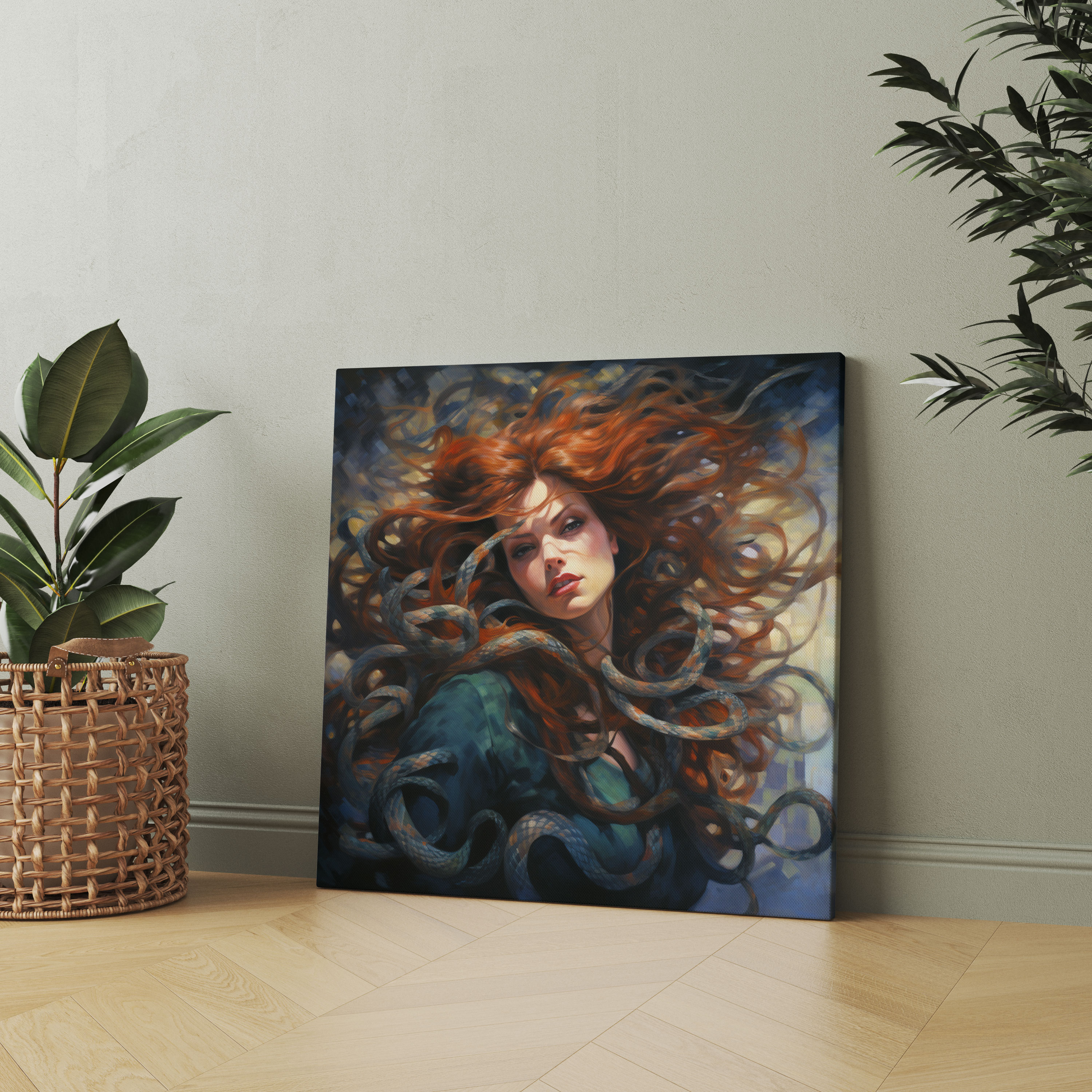 Medusa Impressionist Canvas Print - Medusa, Painting, Artistic Brilliance, Canvas Wall Art