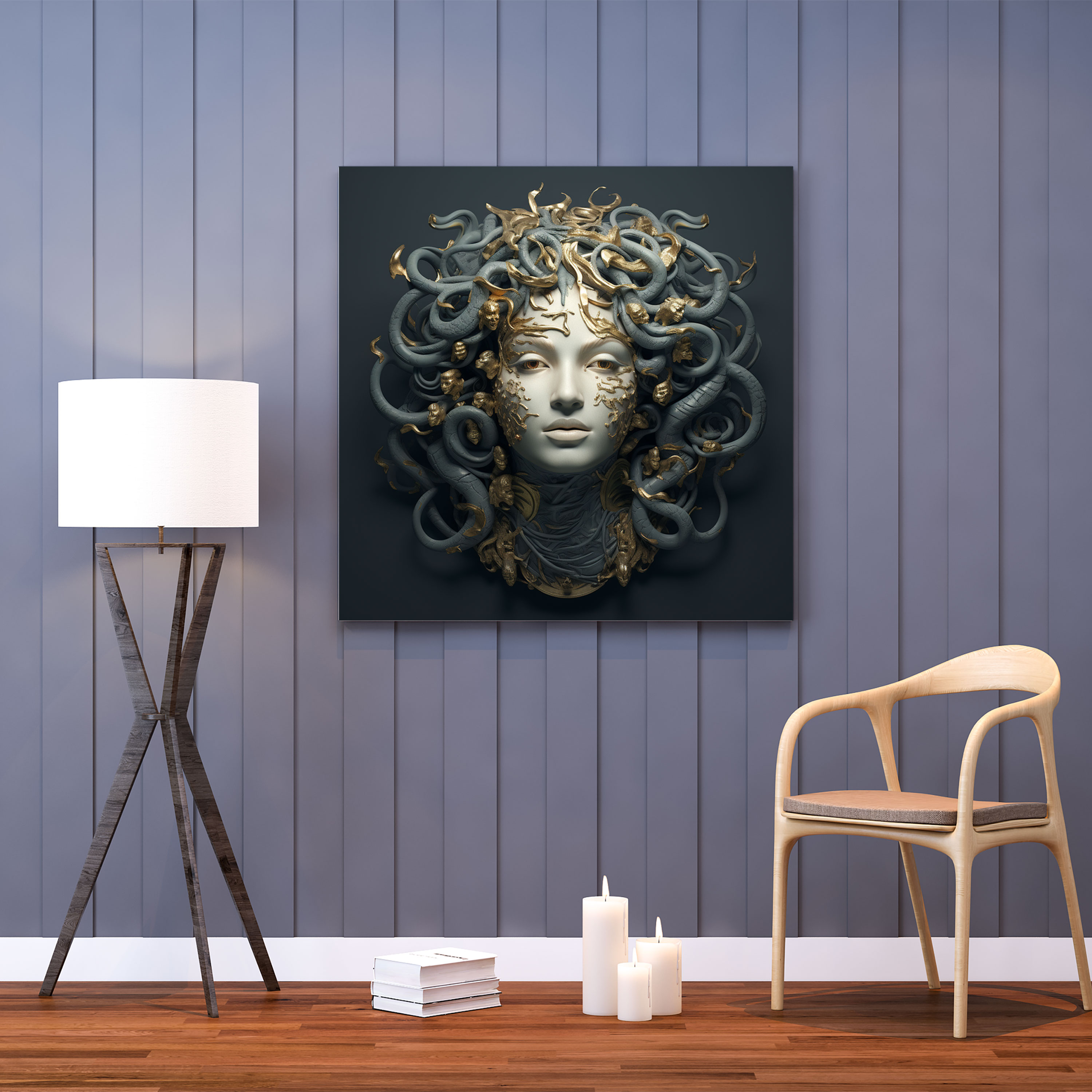 Medusa Greek Sculpture Collage Print - Medusa, Wall Decoration, Modern Twist, Art